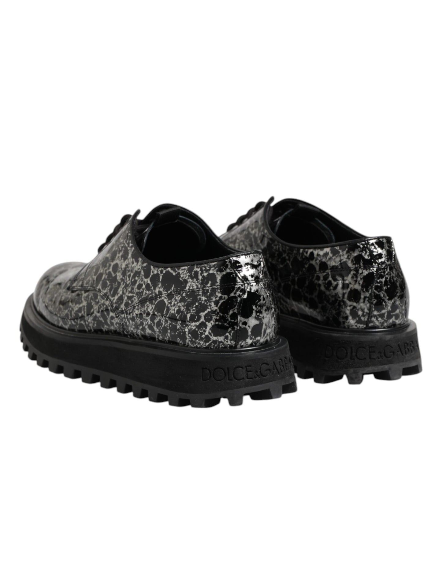 Dolce & Gabbana – Klobige Derby-Schuhe aus Kalbsleder in Schwarz und Weiß