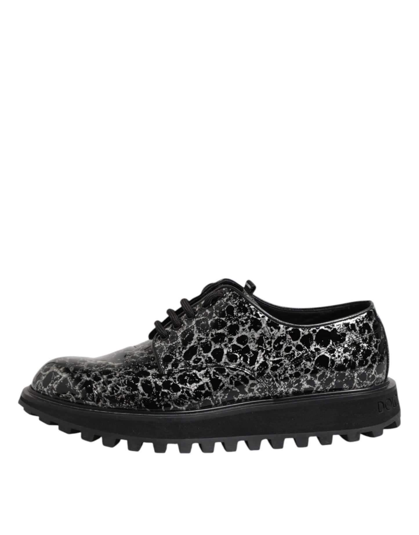 Dolce & Gabbana – Klobige Derby-Schuhe aus Kalbsleder in Schwarz und Weiß