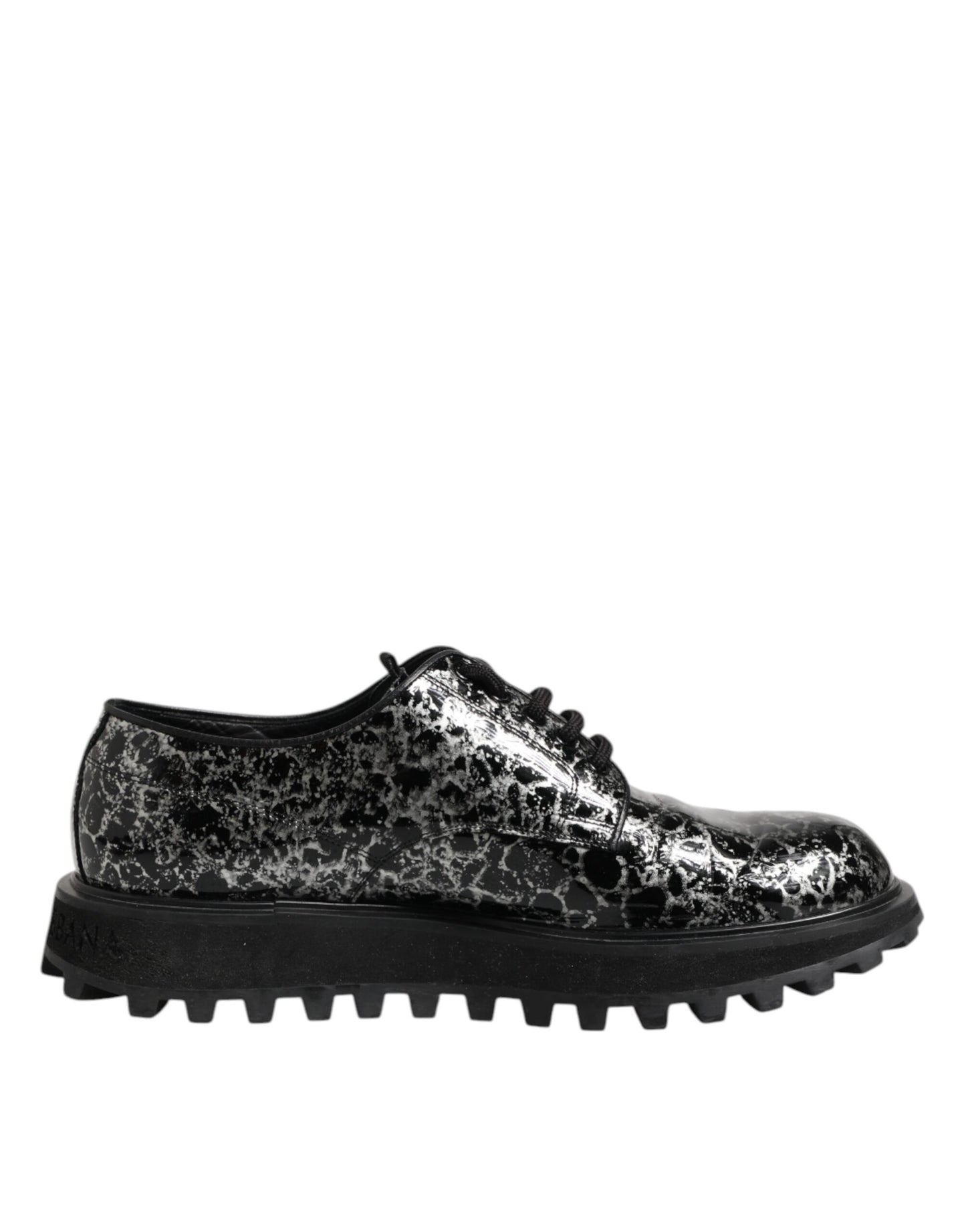 Dolce & Gabbana – Klobige Derby-Schuhe aus Kalbsleder in Schwarz und Weiß