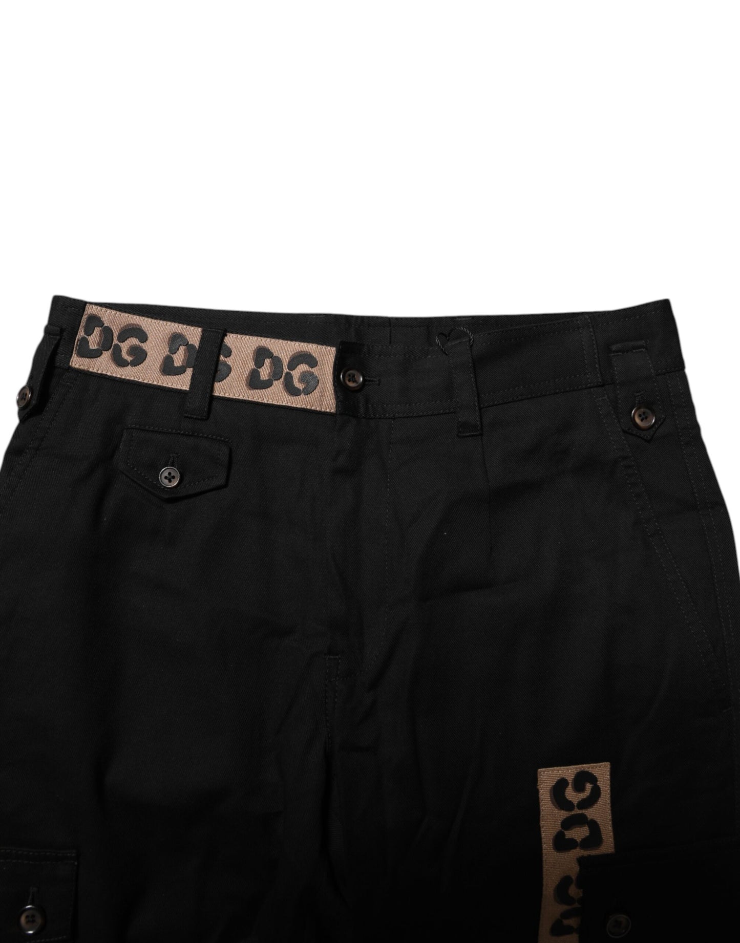 Dolce & Gabbana Schwarze Cargo-Freizeithose aus Baumwolle