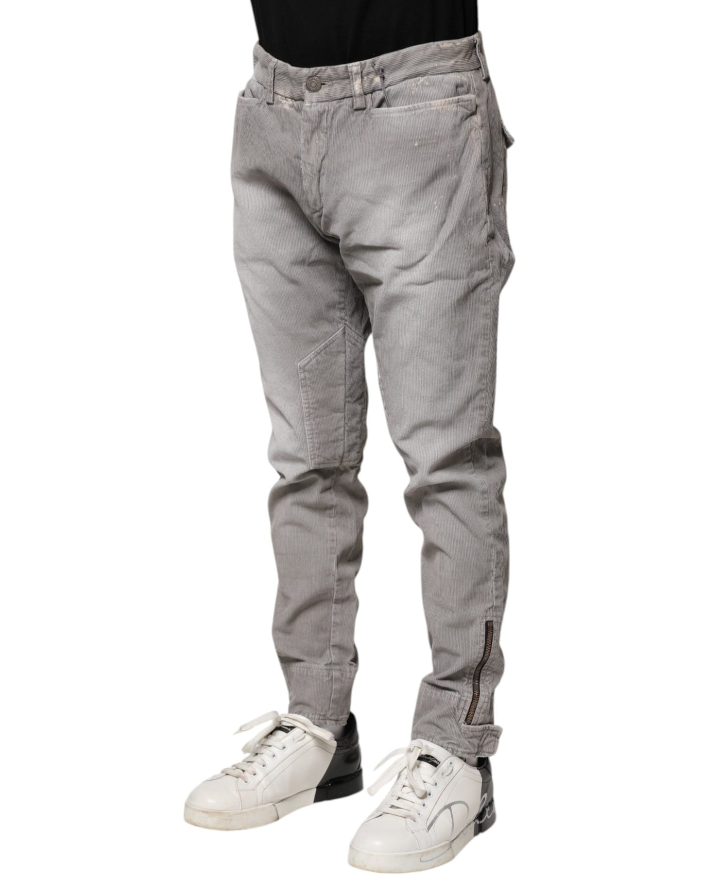 Balmain – Hellgraue, verwaschene Skinny-Fit-Jeans für Herren
