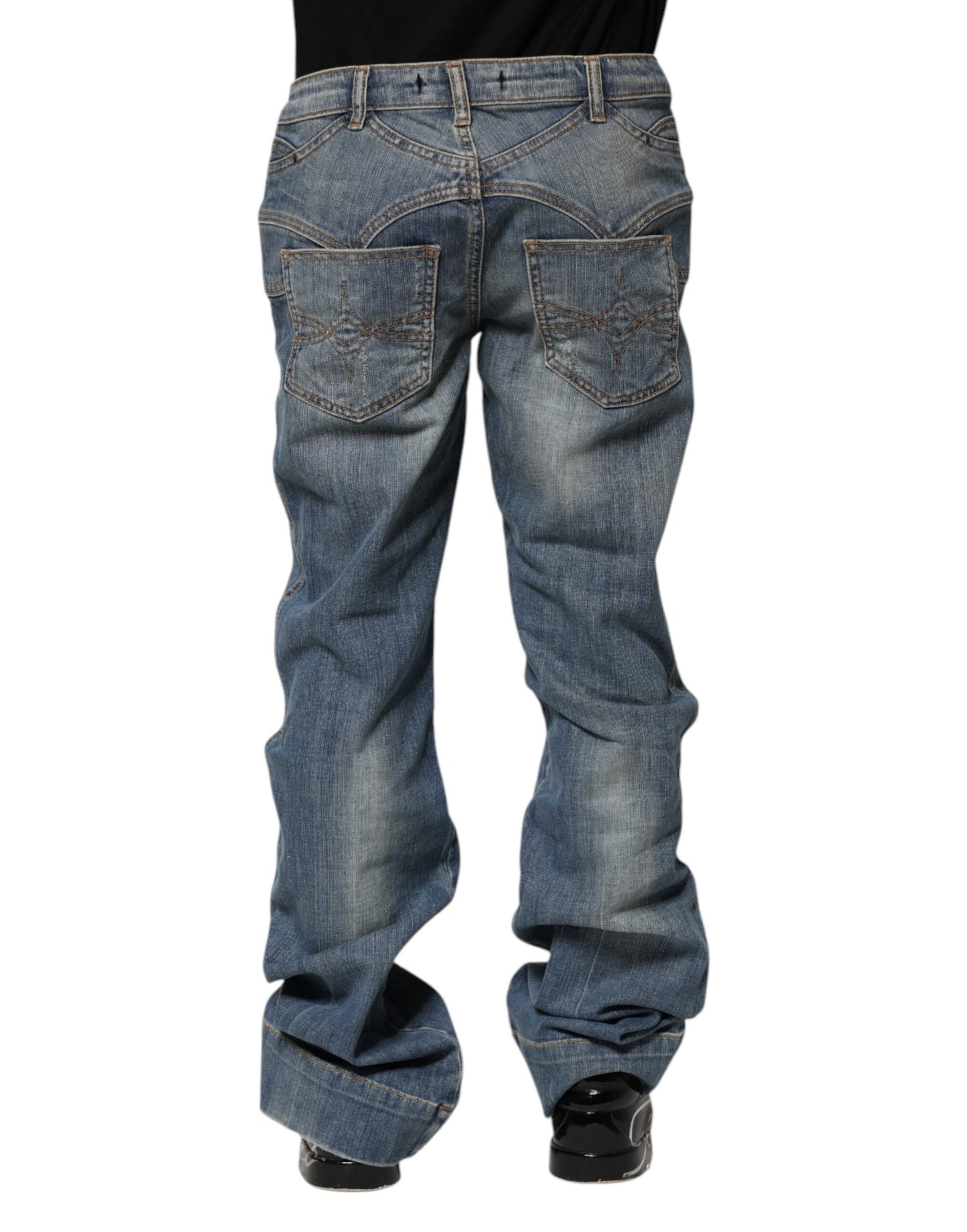 Just Cavalli – Blau verwaschene Straight-Fit-Jeans für Herren