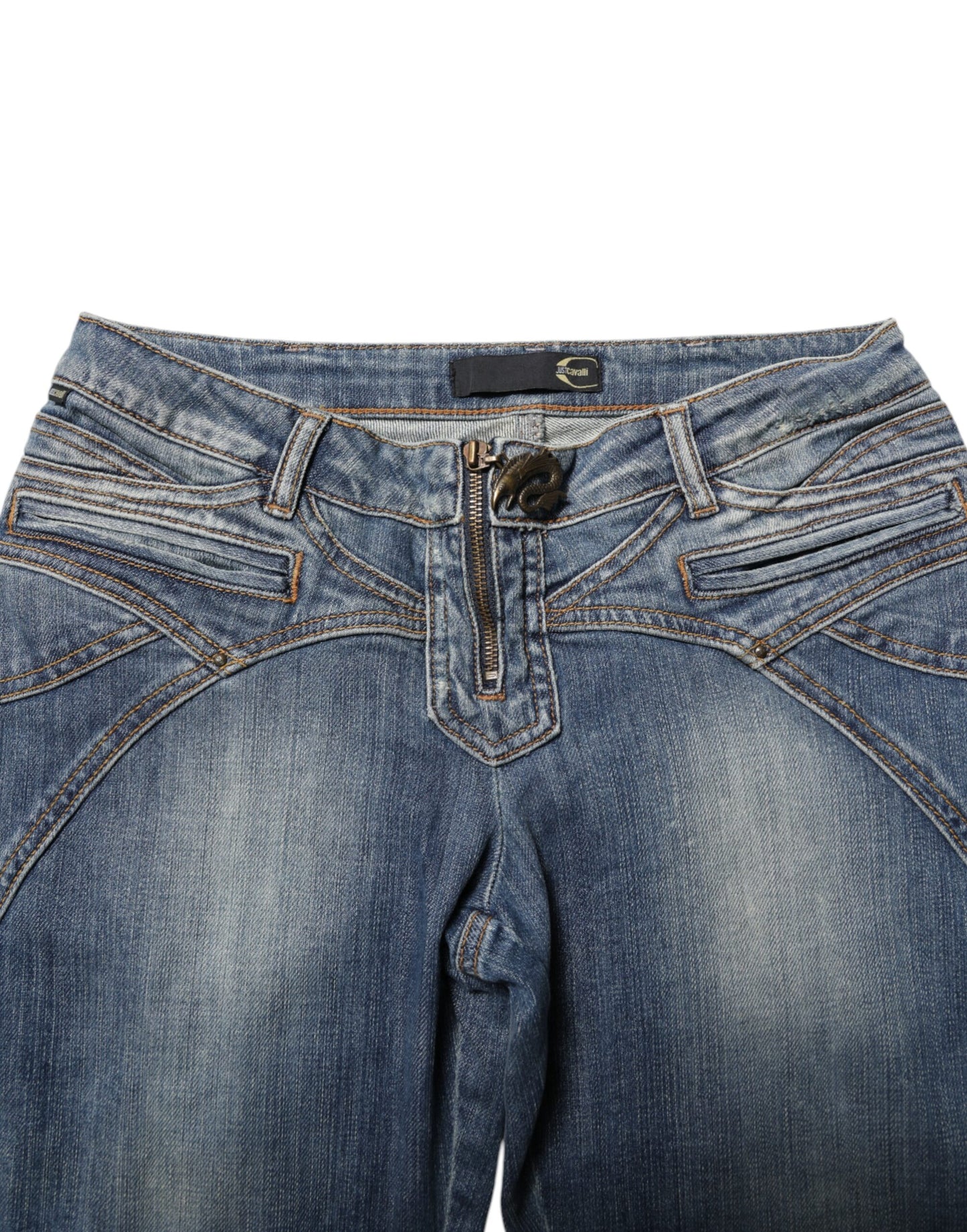 Just Cavalli – Blau verwaschene Straight-Fit-Jeans für Herren