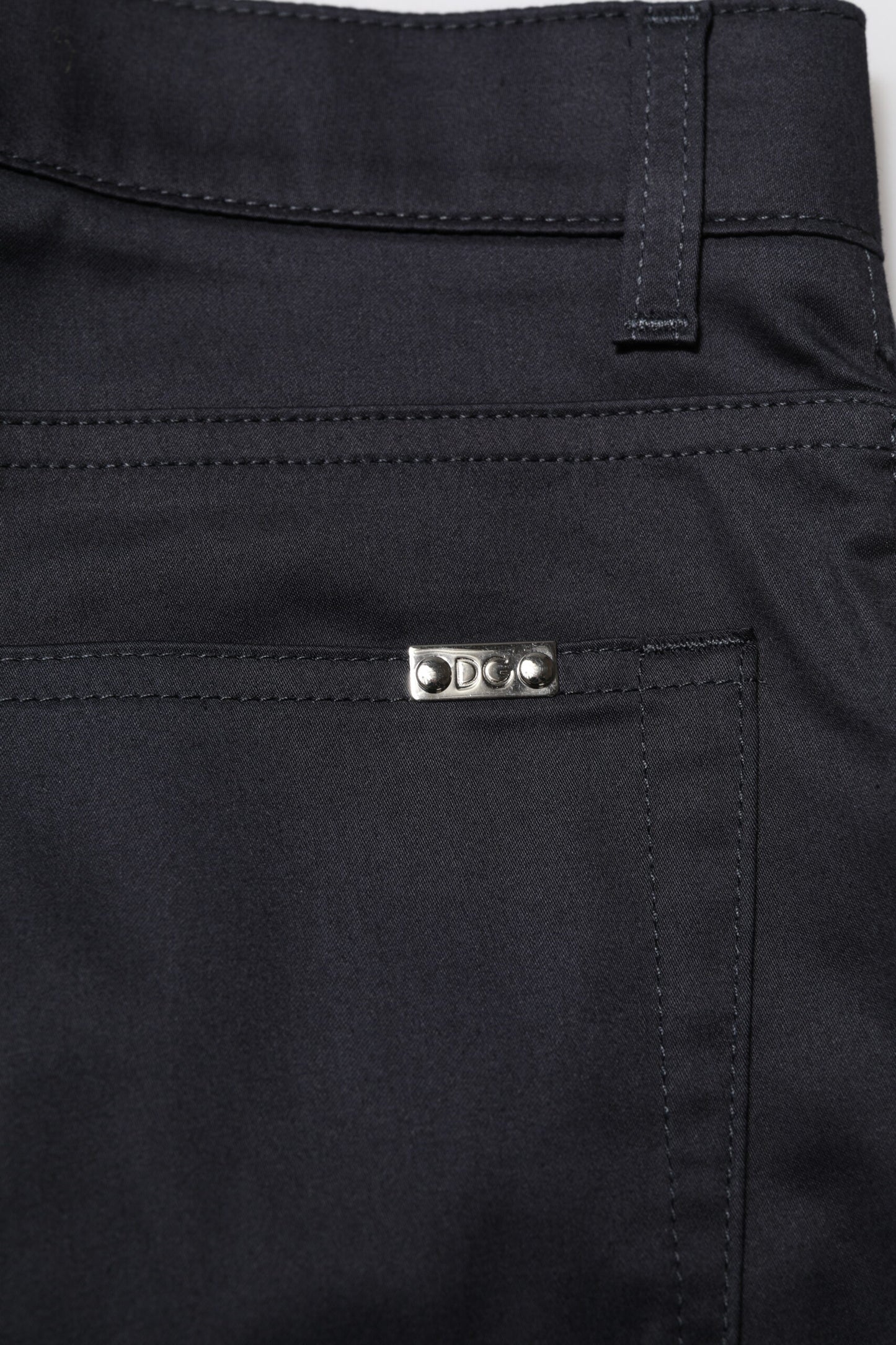 Dolce & Gabbana – Schwarze Skinny-Hose aus Baumwolle mit mittlerer Taille