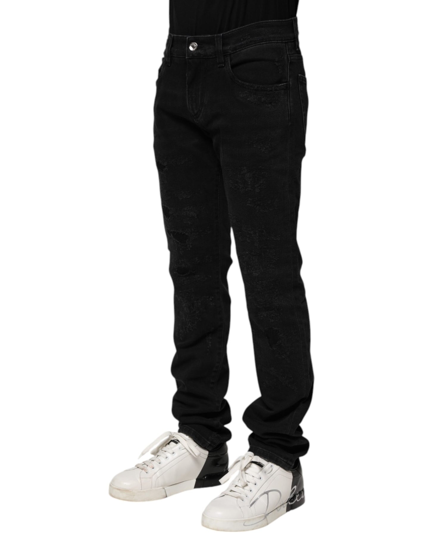 Dolce & Gabbana Schwarze Skinny-Jeans aus Baumwolle für Herren