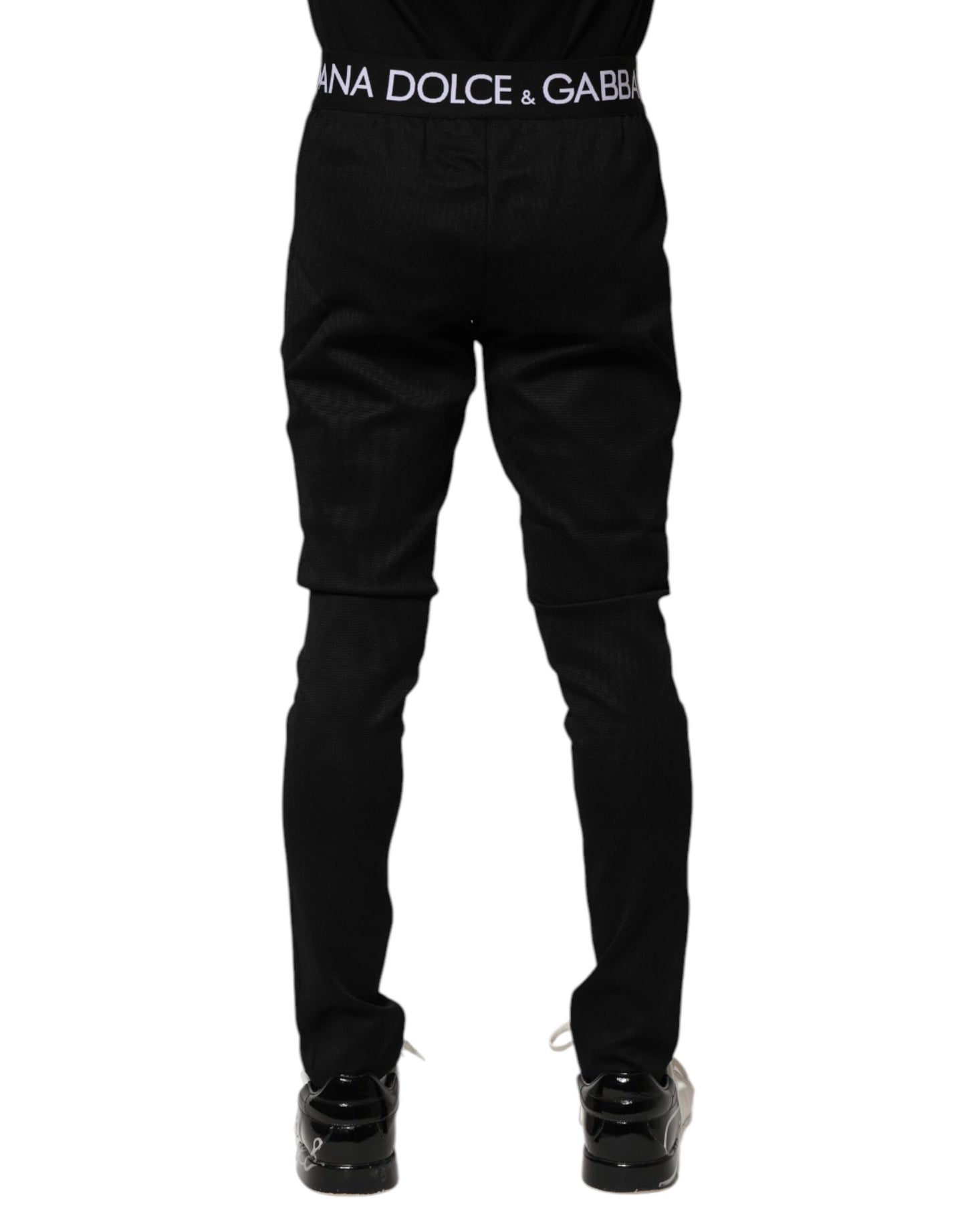 Dolce & Gabbana Schwarze Skinny-Jogginghose aus Nylon für Herren