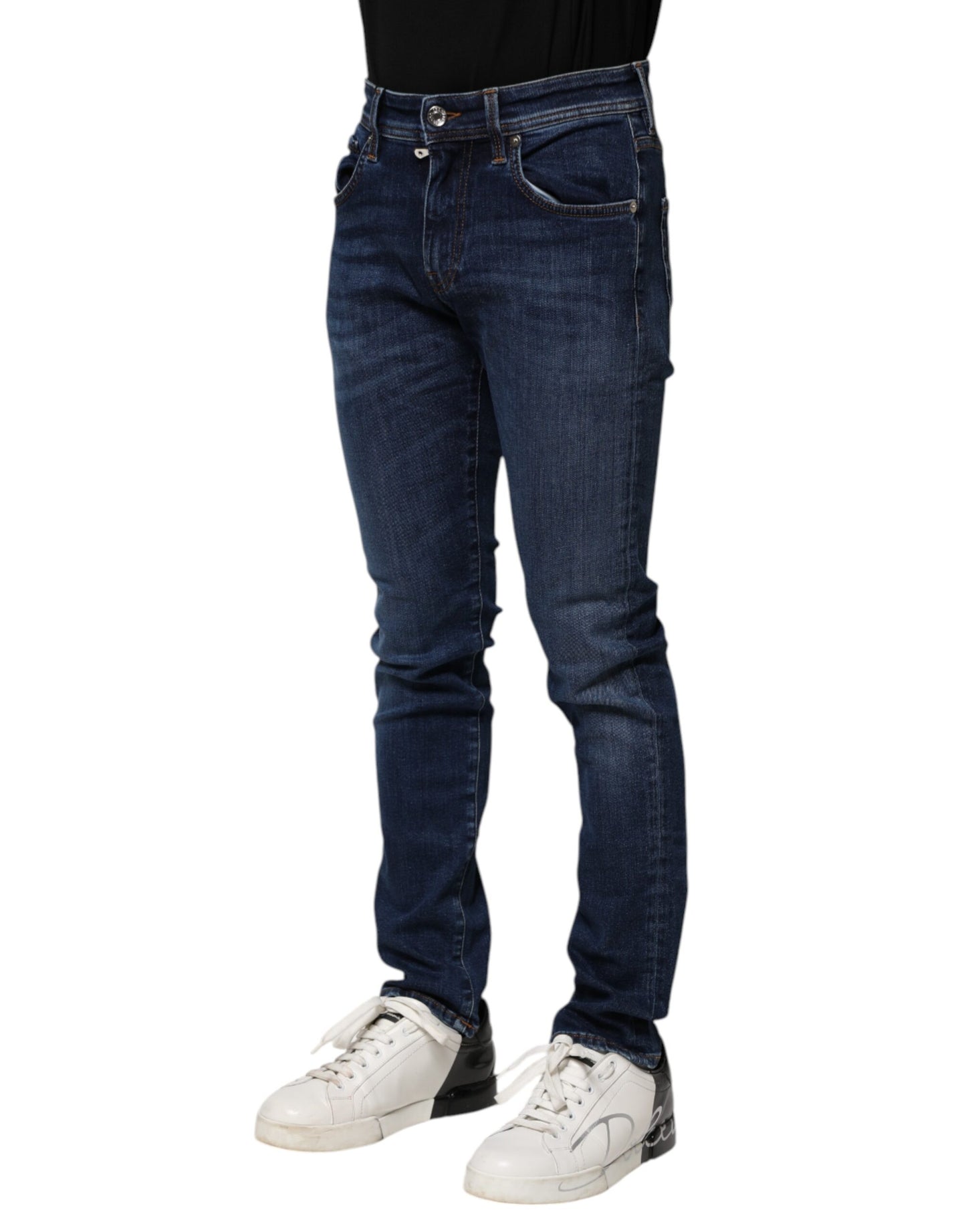 Dolce & Gabbana Dunkelblaue Skinny-Jeans aus Baumwolle