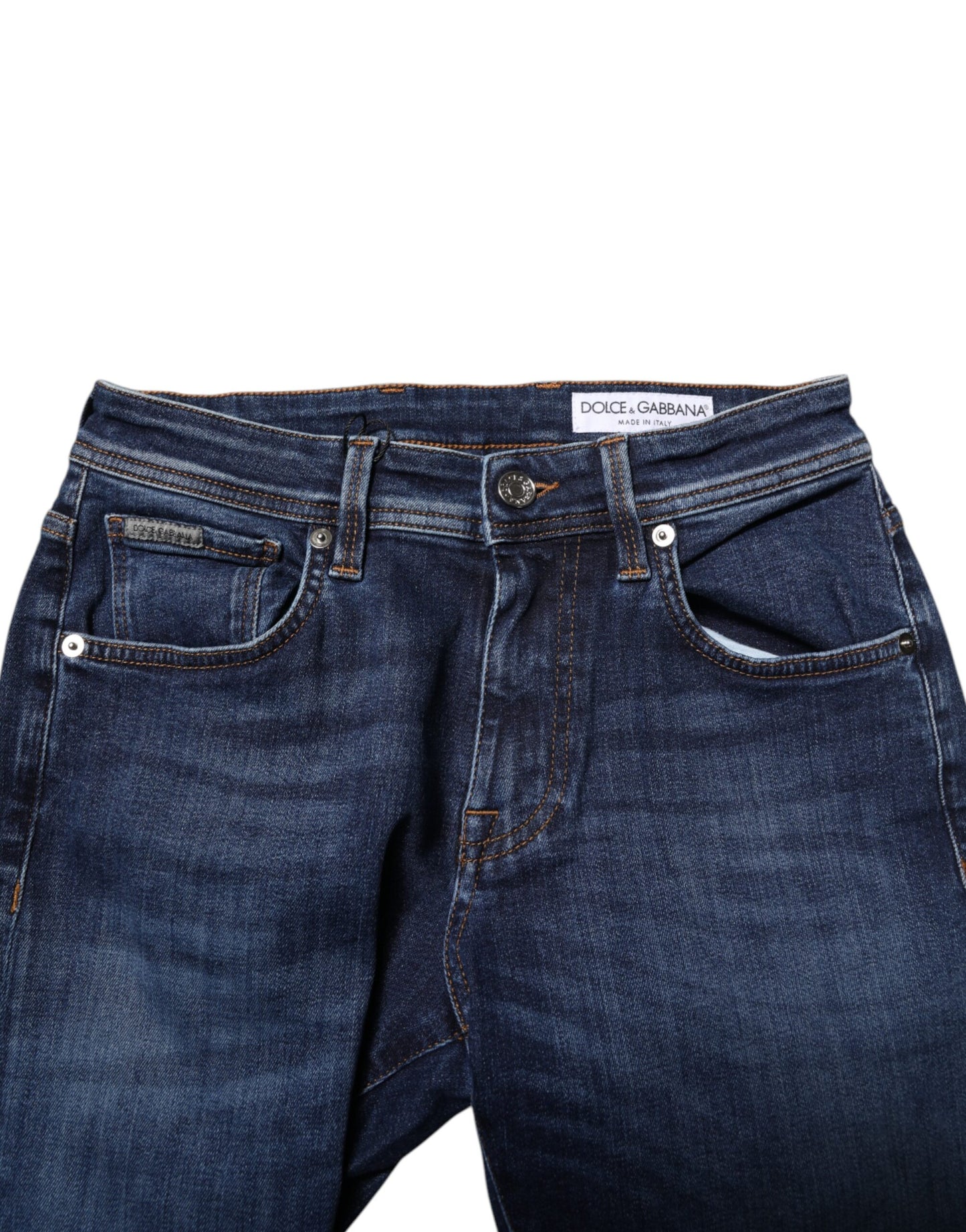 Dolce & Gabbana Dunkelblaue Skinny-Jeans aus Baumwolle