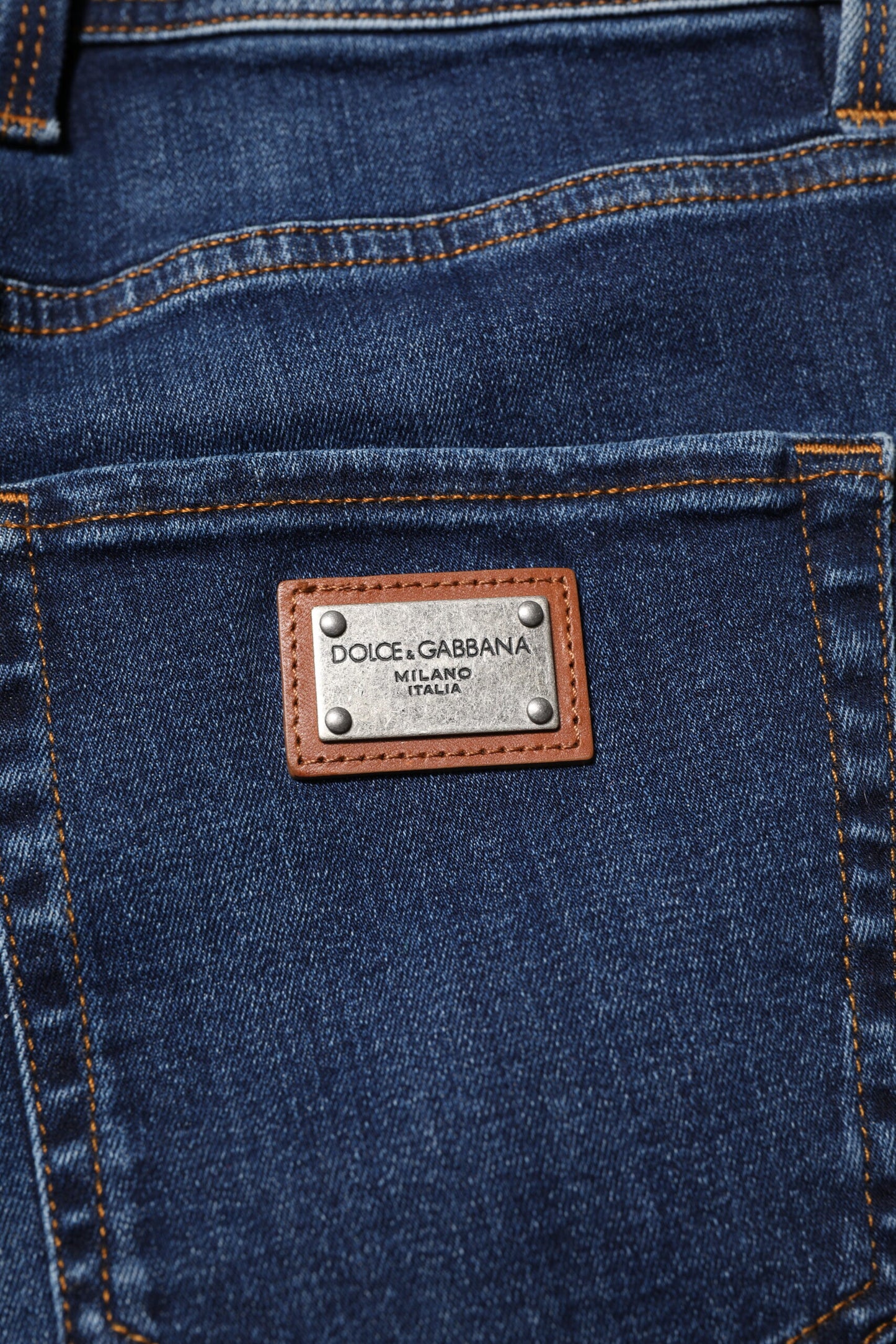 Dolce & Gabbana Dunkelblaue Skinny-Jeans aus Baumwolle