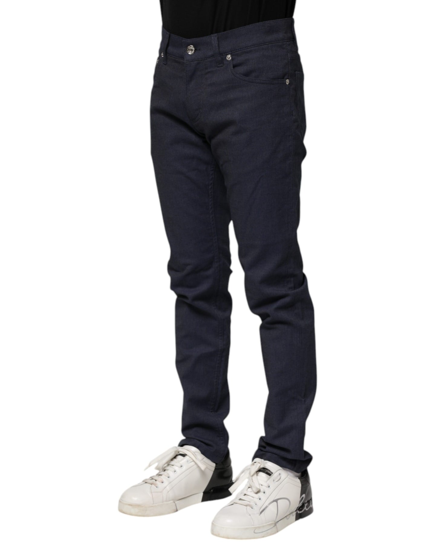 Dolce & Gabbana Dunkelblaue Skinny-Jeans aus Baumwolle