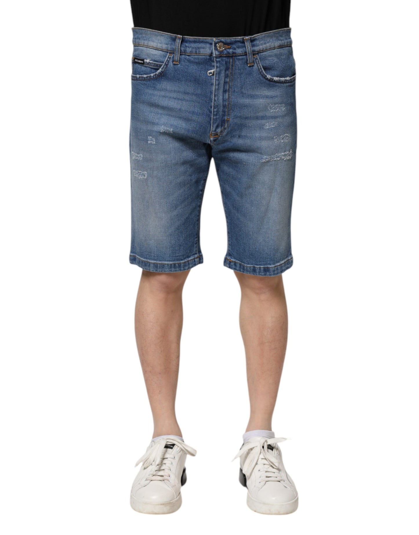 Dolce & Gabbana – Blaue Bermudashorts aus Baumwollstretch für Herren