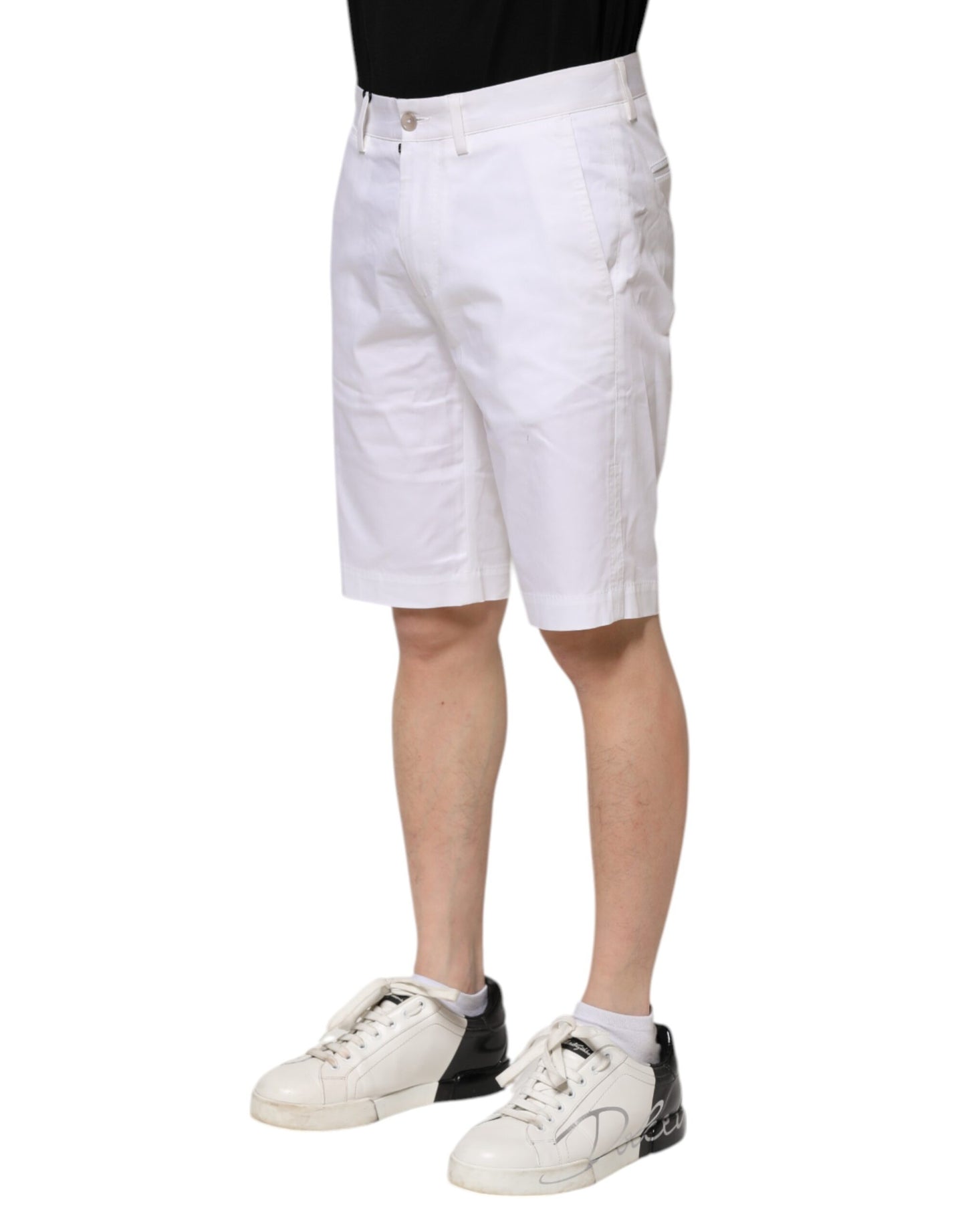 Dolce & Gabbana – Weiße Bermudashorts aus Baumwollstretch für Herren