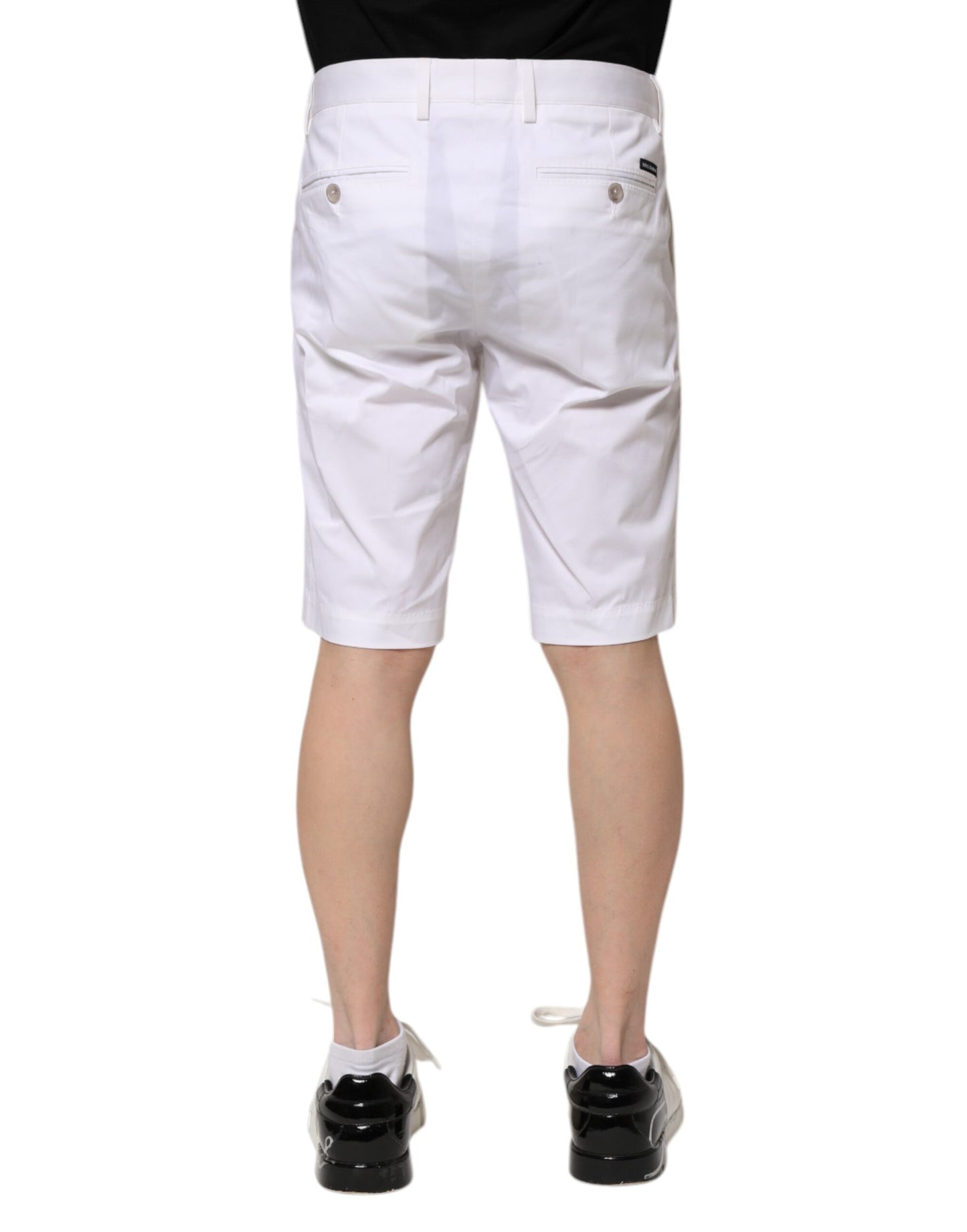 Dolce & Gabbana – Weiße Bermudashorts aus Baumwollstretch für Herren