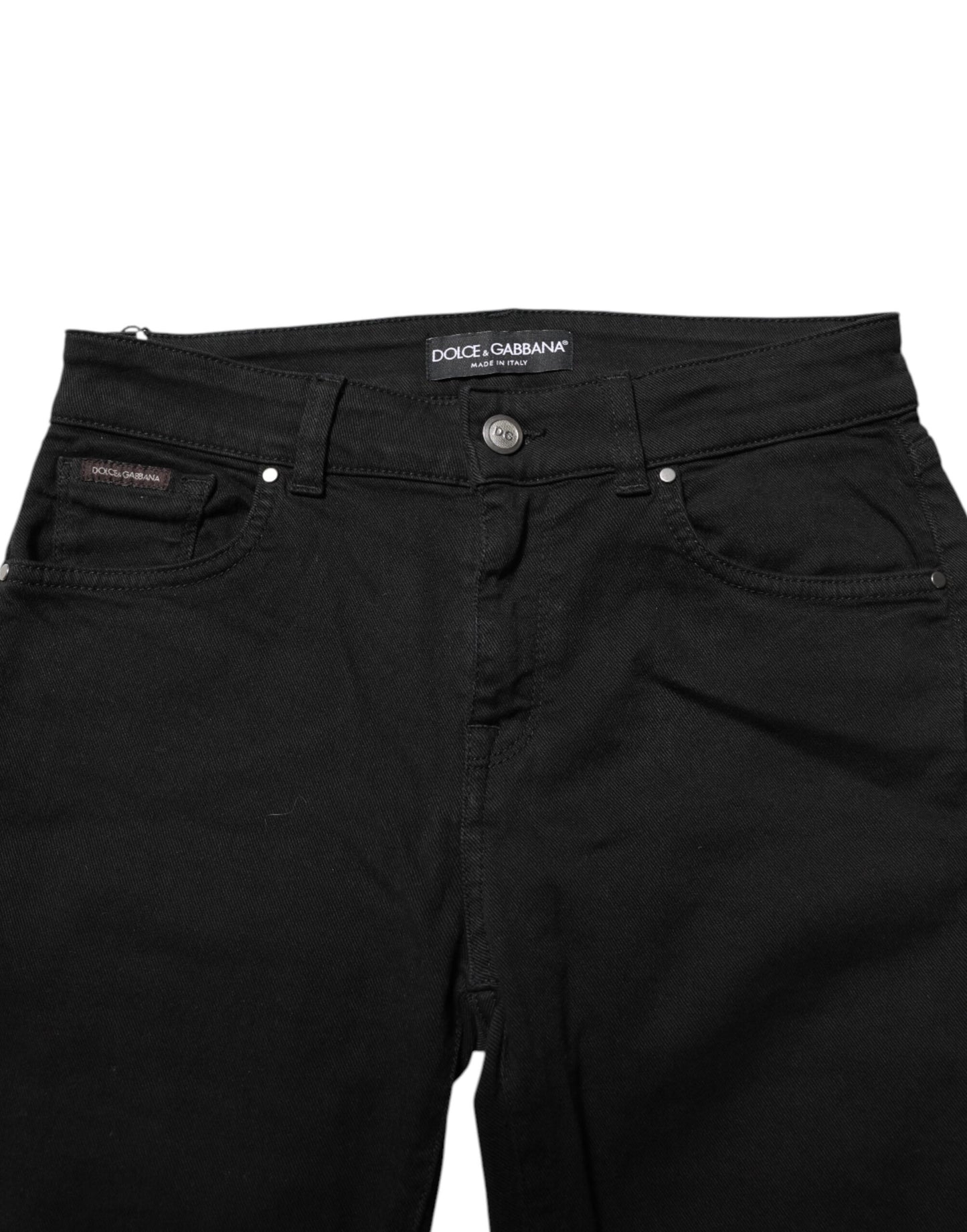 Dolce & Gabbana – Schwarze Skinny-Jeans aus Baumwolle mit mittlerer Taille