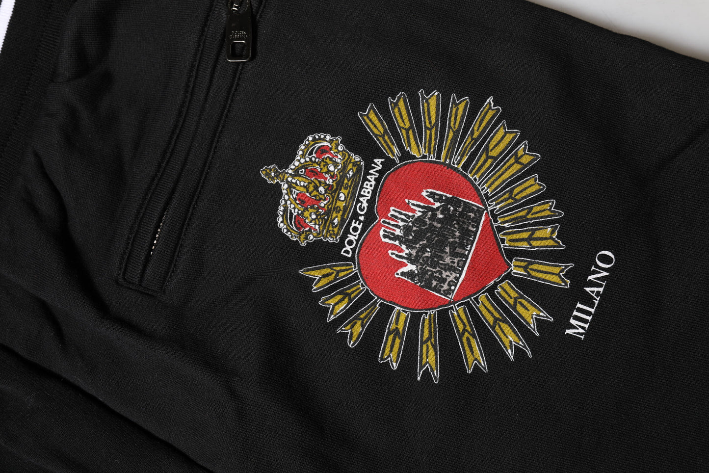 Dolce & Gabbana – Schwarze Jogginghose aus Baumwolle mit mittlerer Taille