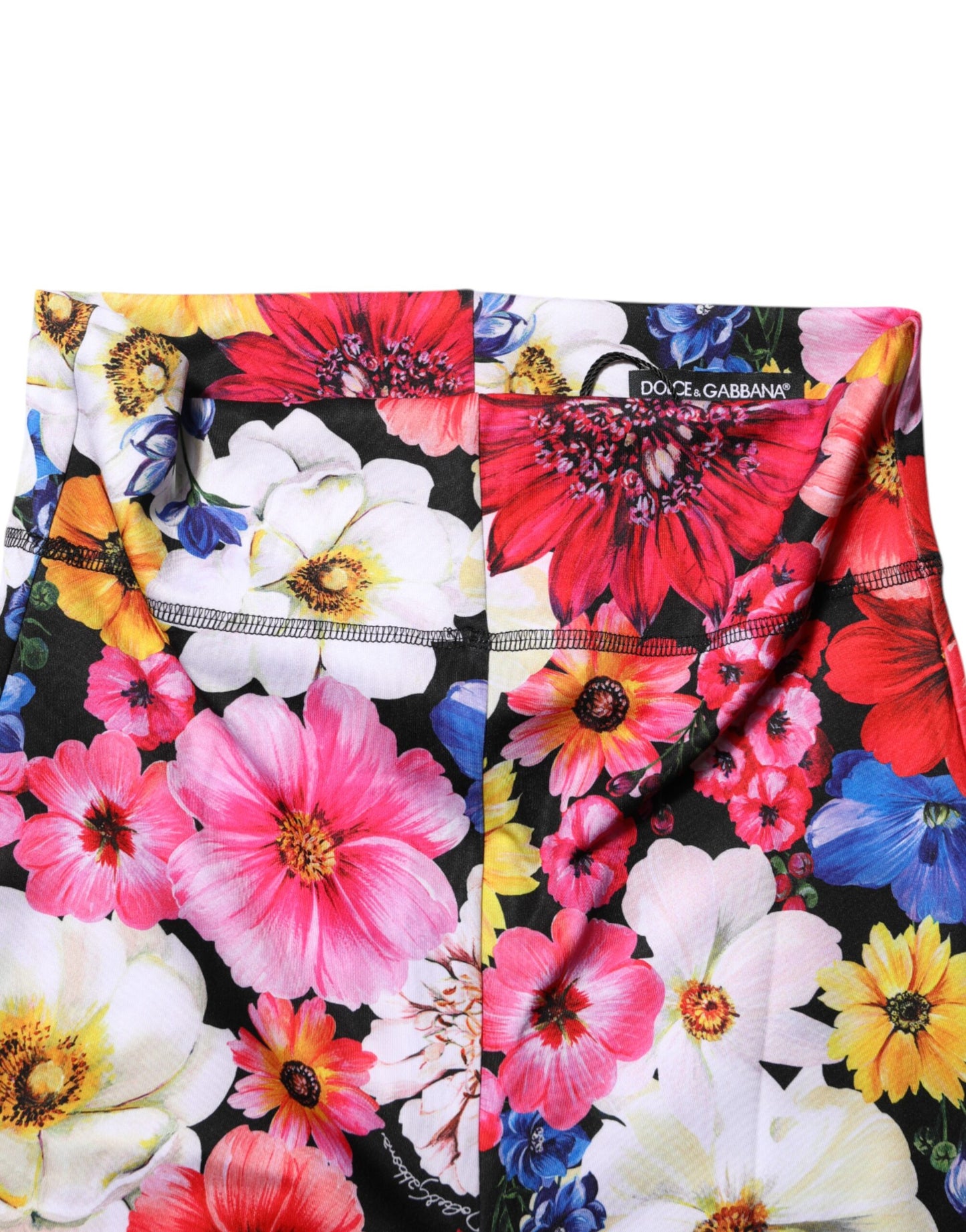 Dolce & Gabbana Leggings mit mehrfarbigem Blumenmuster und hoher Taille