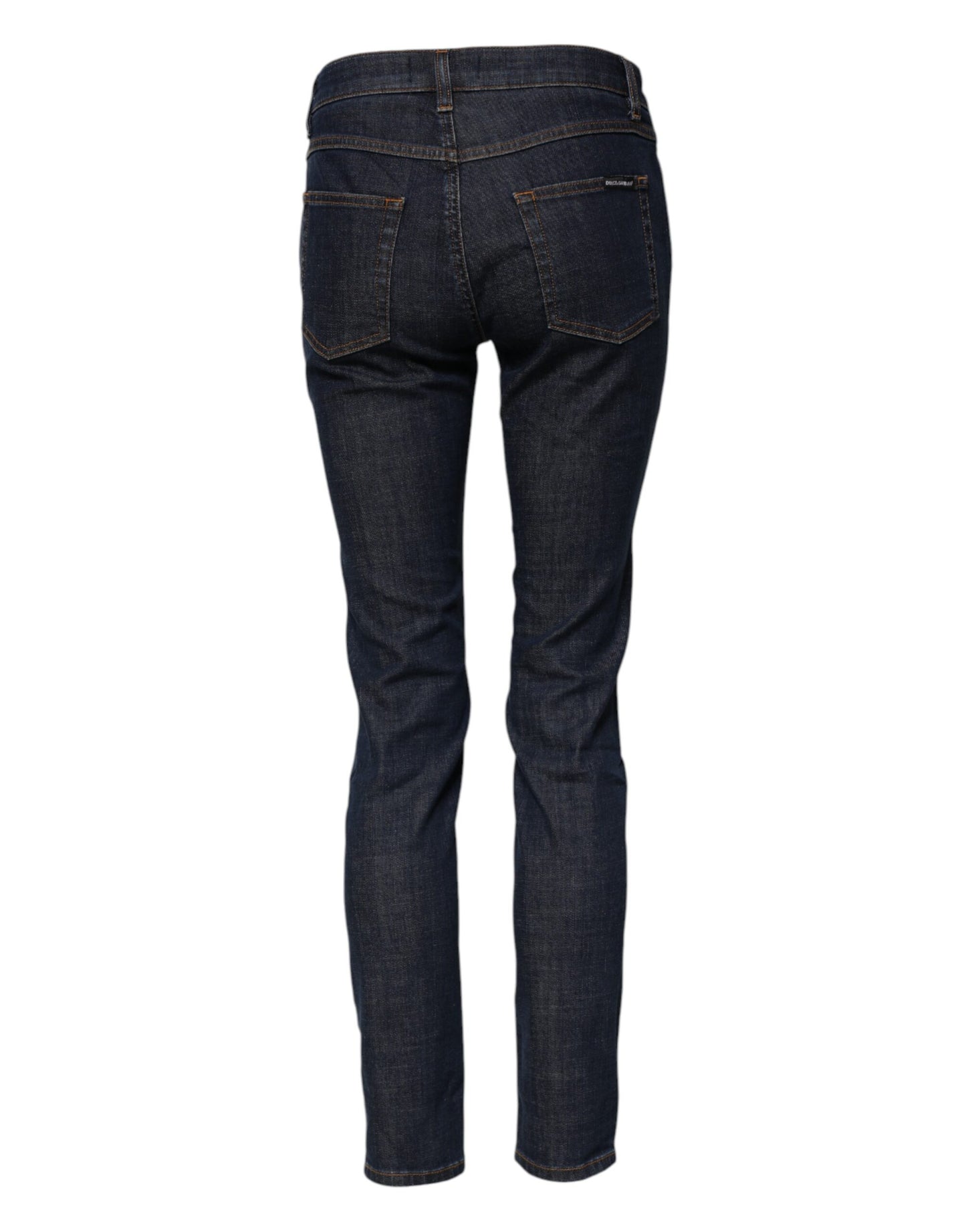 Dolce & Gabbana – Blaue Skinny-Jeans aus Baumwoll-Denim mit mittlerer Taille