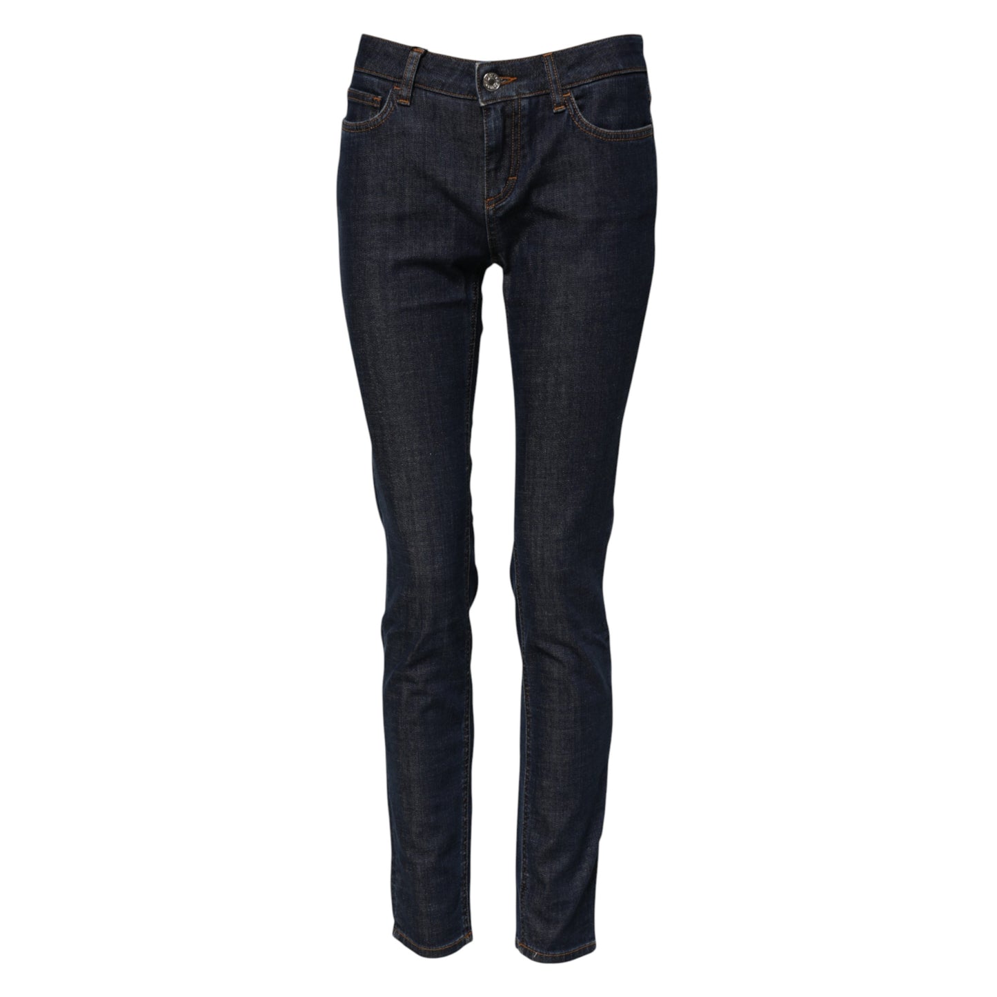 Dolce & Gabbana – Blaue Skinny-Jeans aus Baumwoll-Denim mit mittlerer Taille