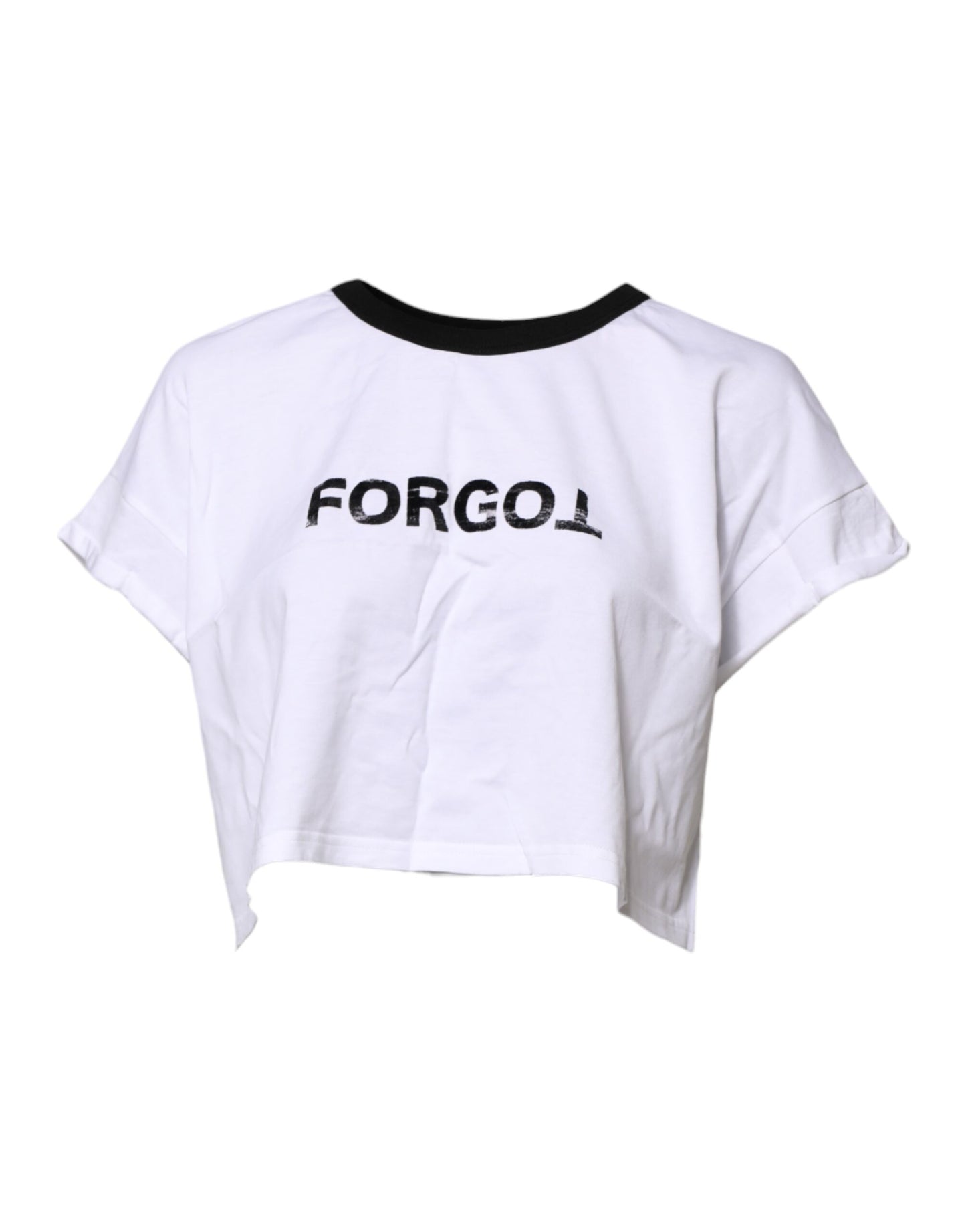 Dolce & Gabbana – Kurzes T-Shirt mit Rundhalsausschnitt und Grafikdruck in Weiß