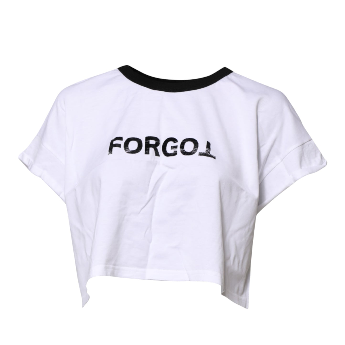 Dolce & Gabbana – Kurzes T-Shirt mit Rundhalsausschnitt und Grafikdruck in Weiß