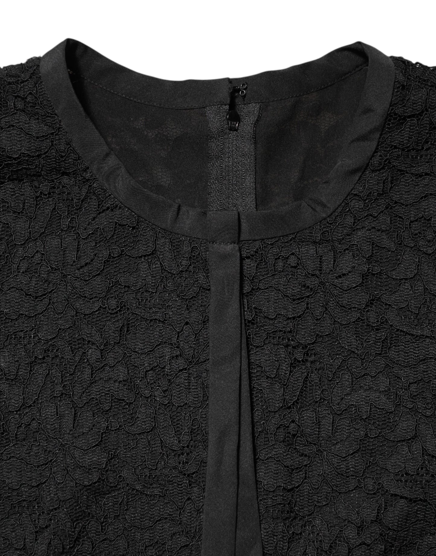 Dolce & Gabbana – Schwarzes Langarm-Blusetop aus Nylonspitze