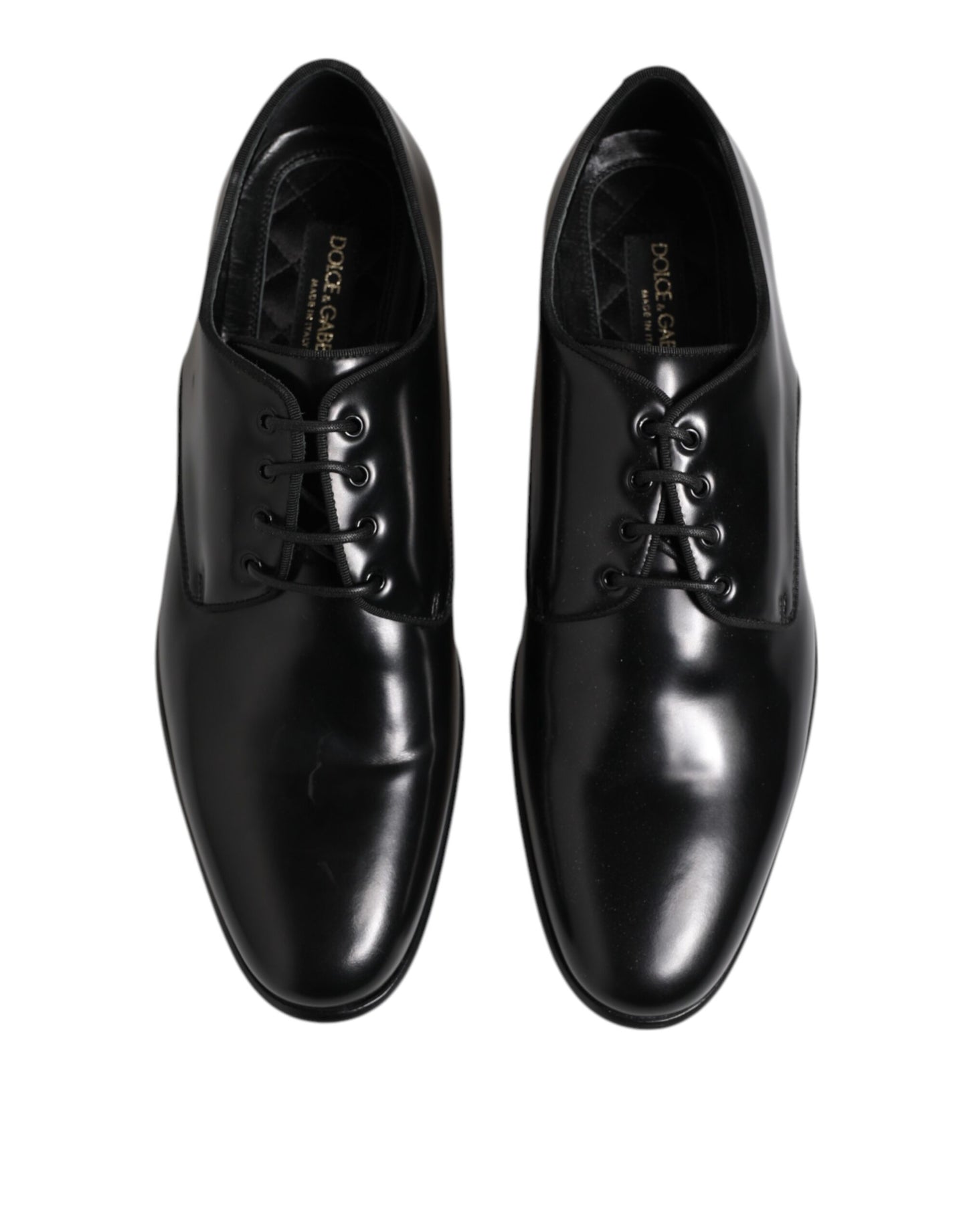 Dolce & Gabbana – Derby-Schnürschuhe aus schwarzem Leder für Herren