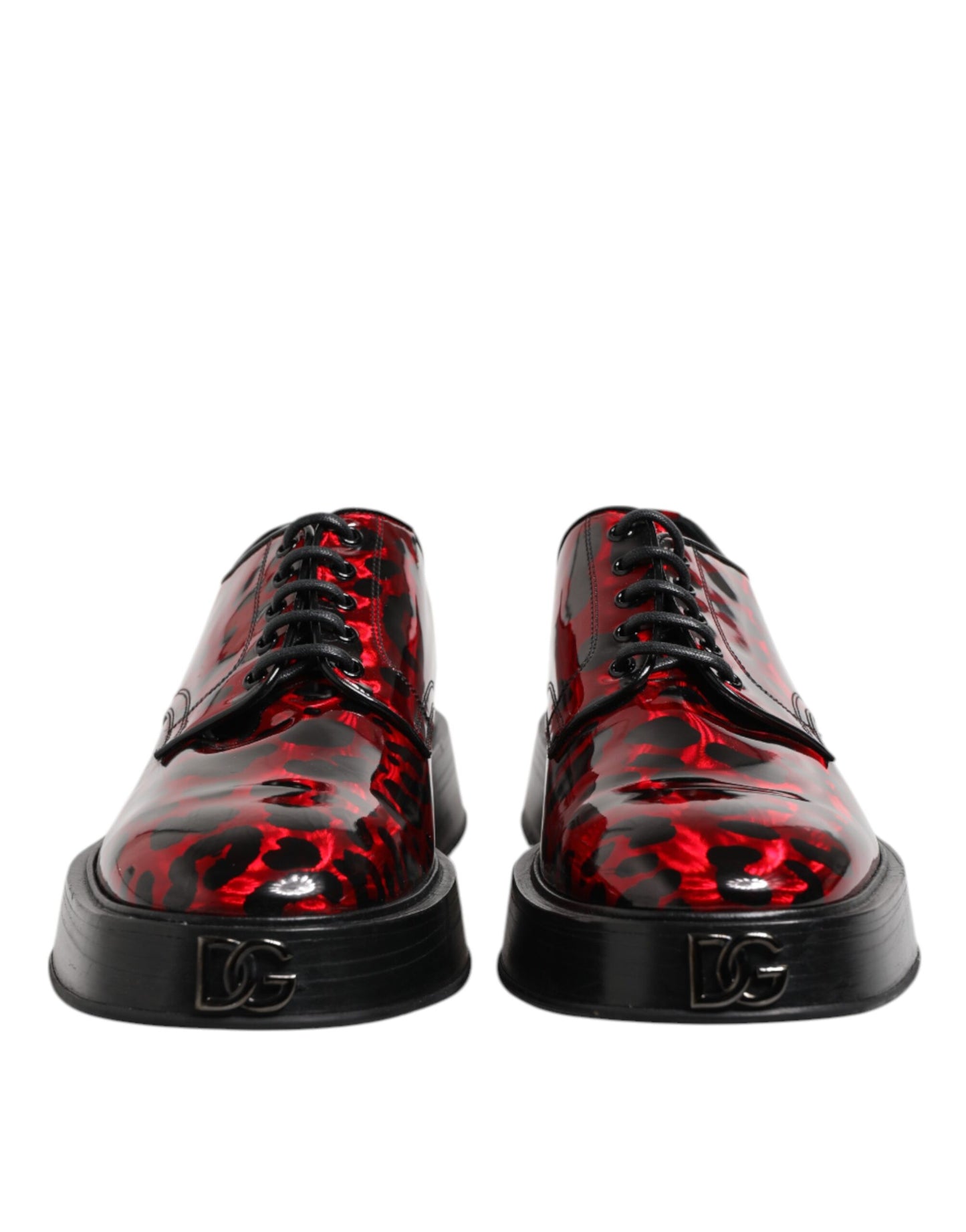 Dolce & Gabbana – Derby-Schuhe für formelle Herren mit rotem Leopardenmuster