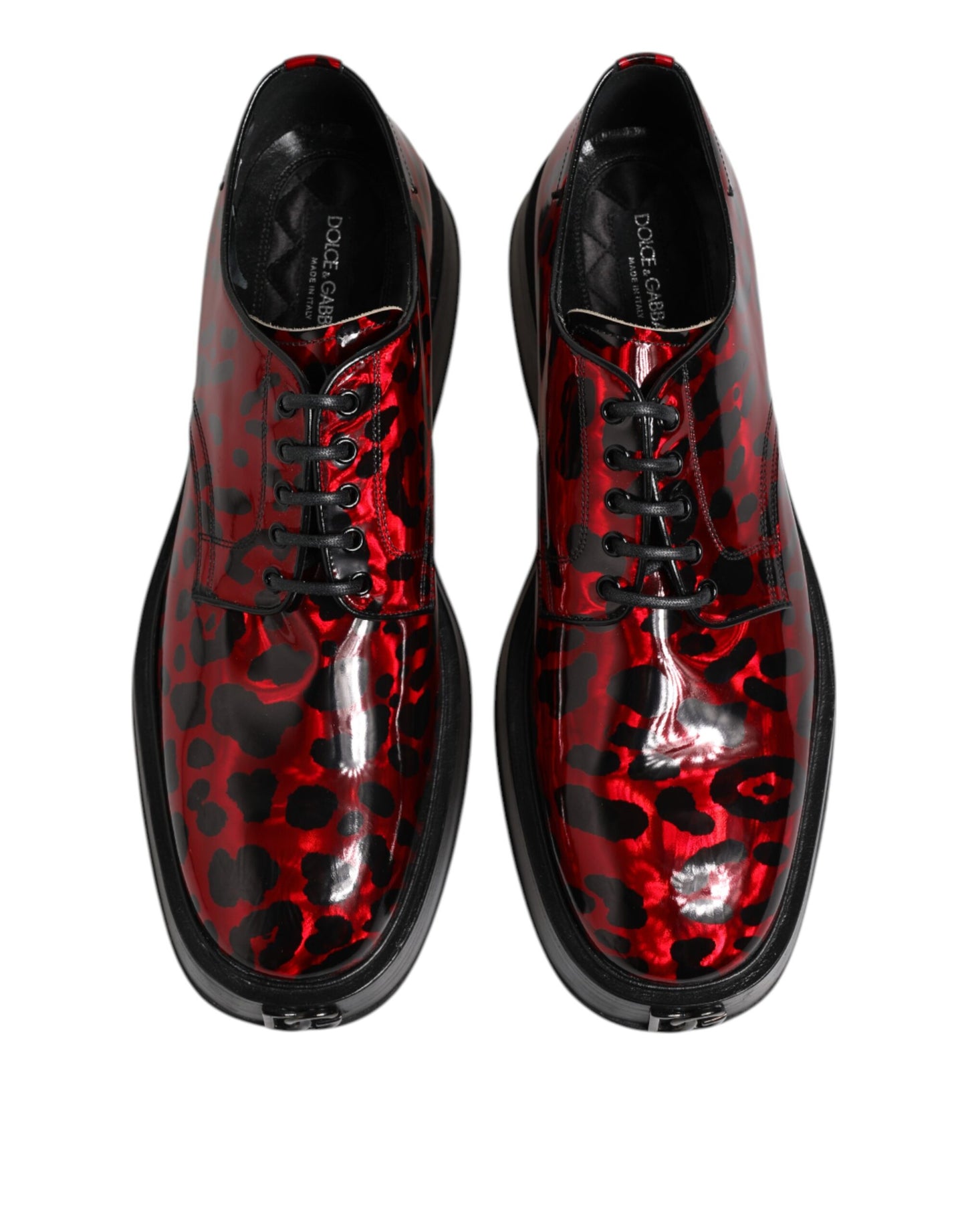 Dolce & Gabbana – Derby-Schuhe für formelle Herren mit rotem Leopardenmuster