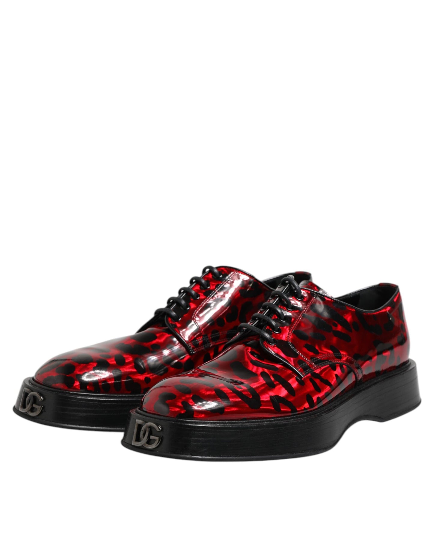Dolce & Gabbana – Derby-Schuhe für formelle Herren mit rotem Leopardenmuster