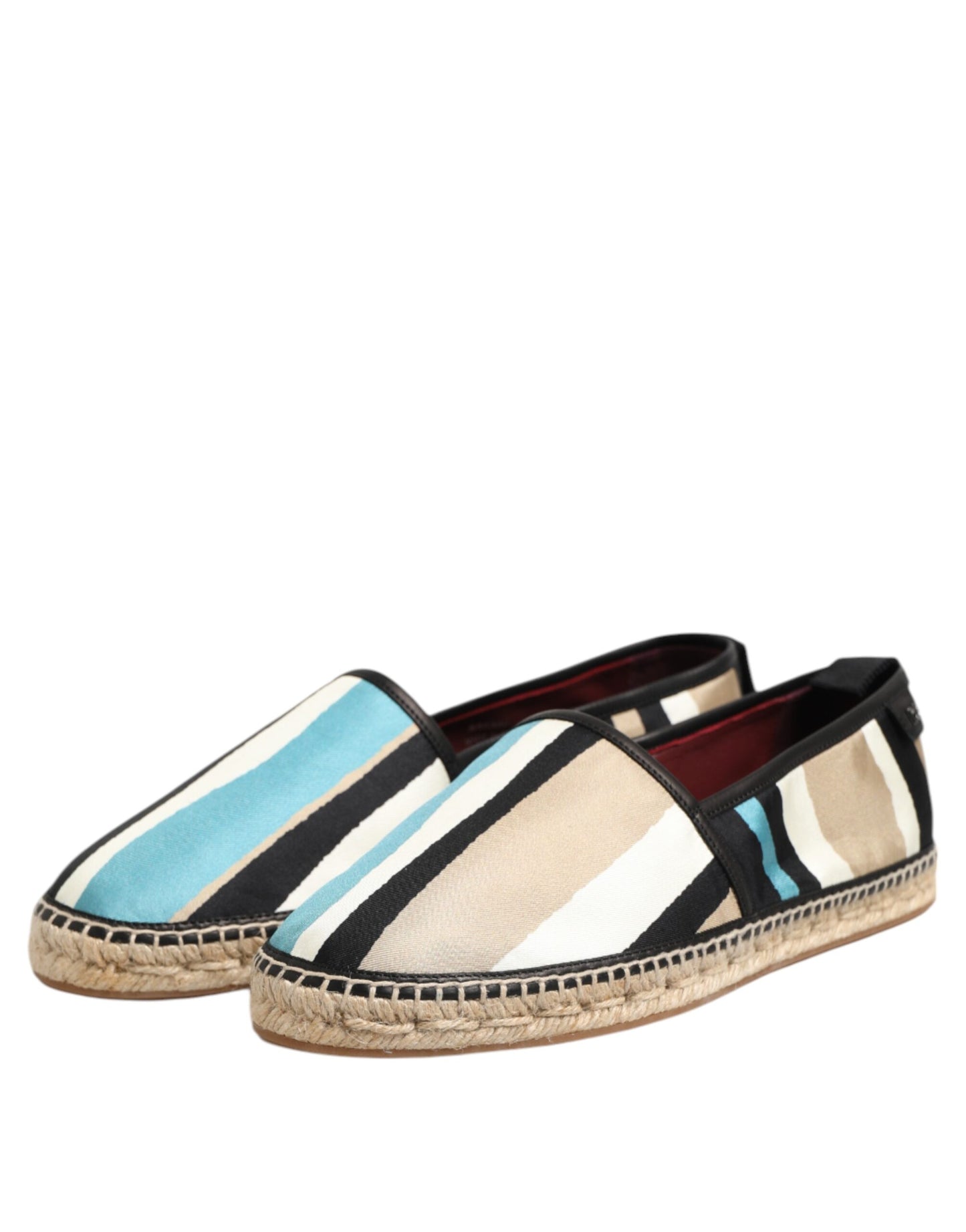 Flache Espadrille-Schuhe aus Canvas mit mehrfarbigen Streifen von Dolce & Gabbana