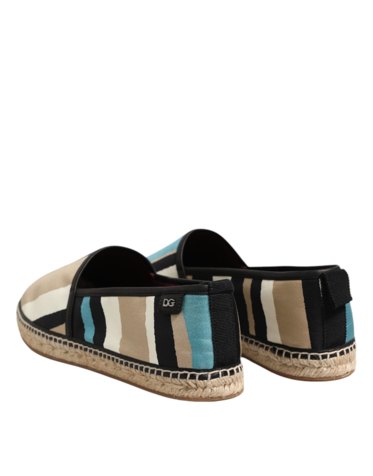 Flache Espadrille-Schuhe aus Canvas mit mehrfarbigen Streifen von Dolce & Gabbana