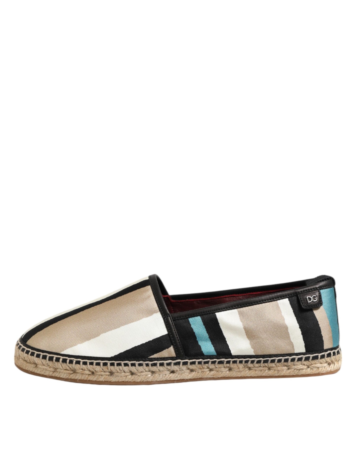 Flache Espadrille-Schuhe aus Canvas mit mehrfarbigen Streifen von Dolce & Gabbana