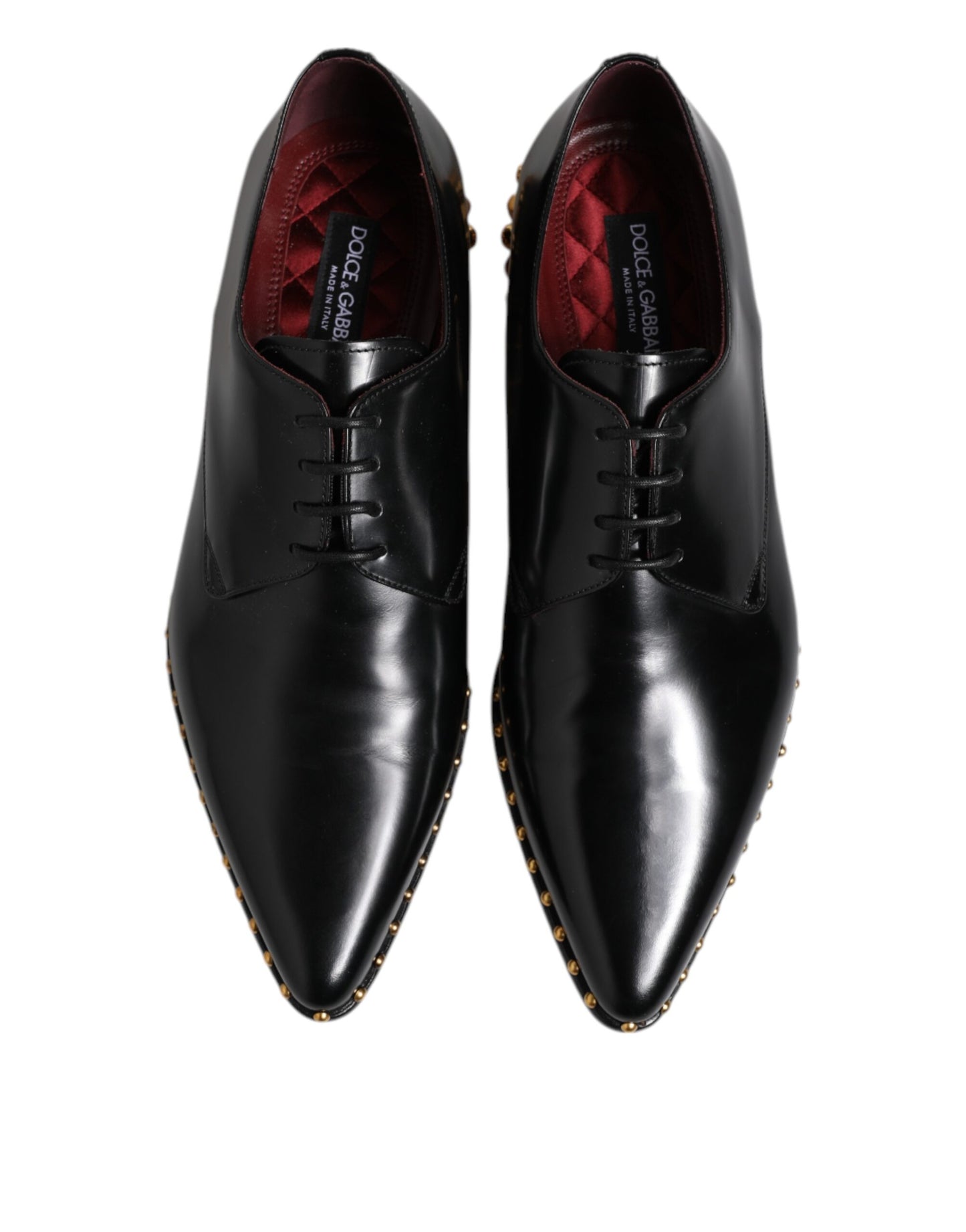 Dolce & Gabbana – Derby-Schuhe aus schwarzem Leder mit Nieten