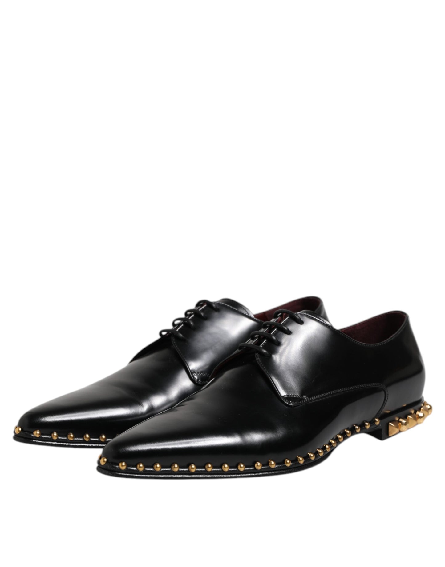 Dolce & Gabbana – Derby-Schuhe aus schwarzem Leder mit Nieten