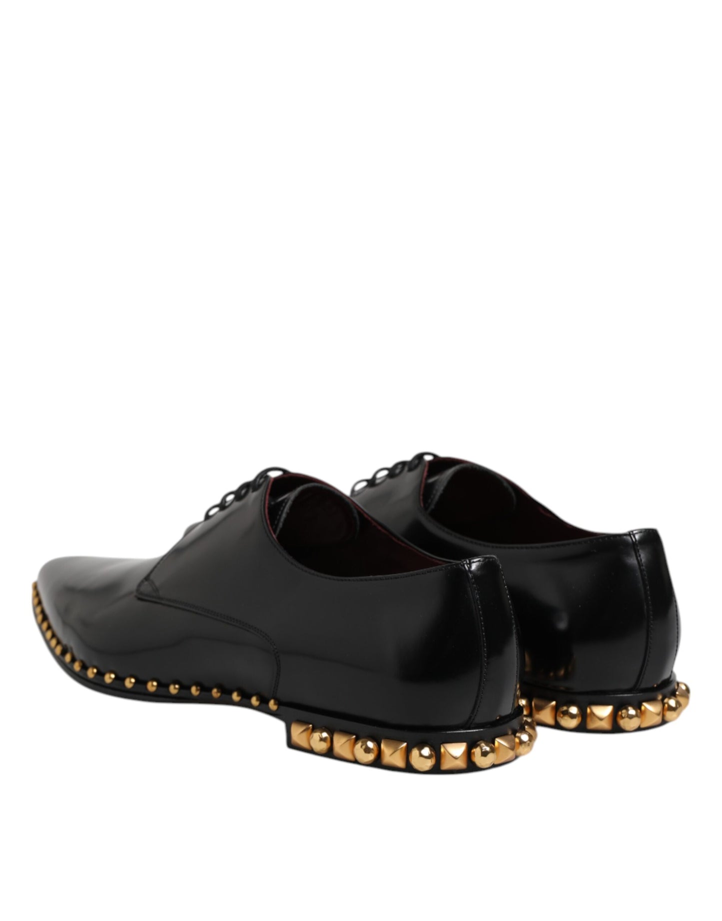 Dolce & Gabbana – Derby-Schuhe aus schwarzem Leder mit Nieten