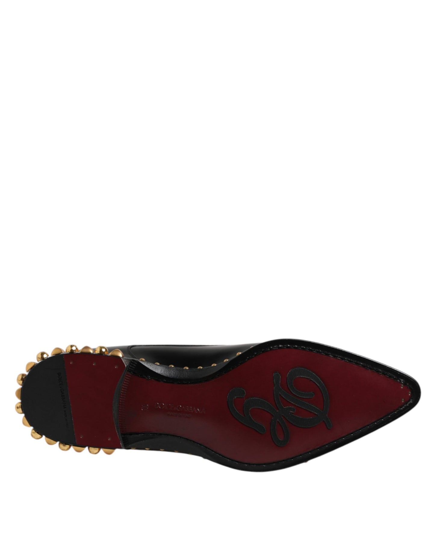Dolce & Gabbana – Derby-Schuhe aus schwarzem Leder mit Nieten