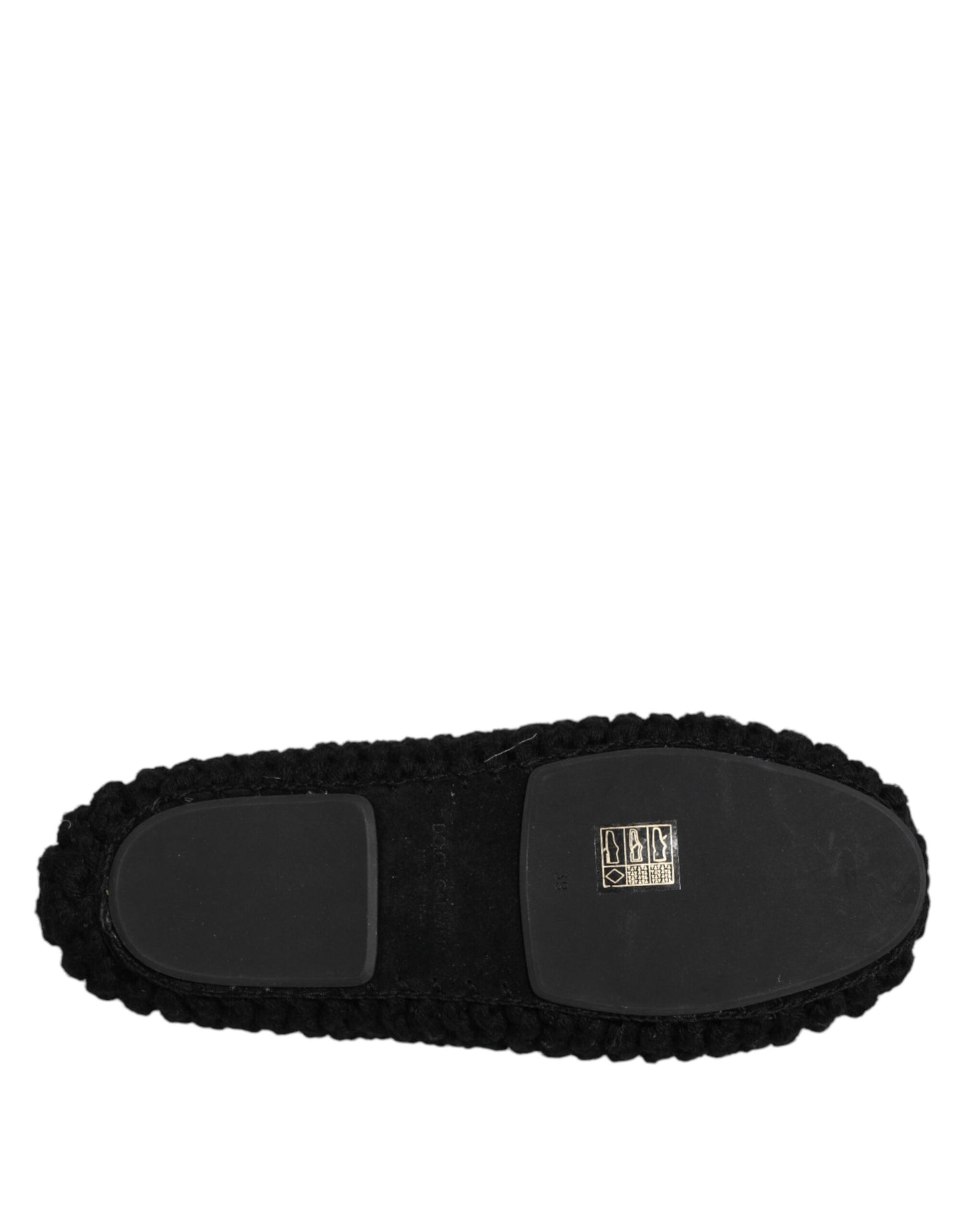 Dolce & Gabbana – Ballerinas zum Hineinschlüpfen aus schwarzer Wolle