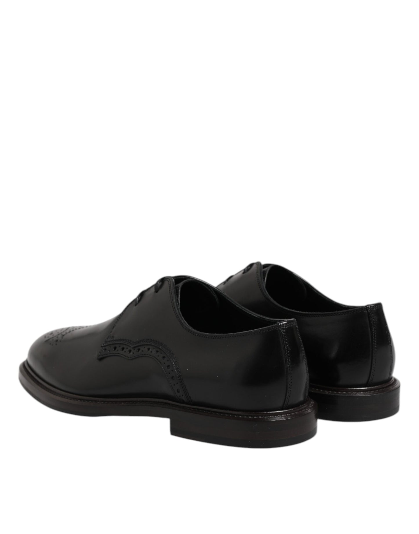 Dolce & Gabbana – Formelle Derby-Schuhe aus schwarzem Leder mit Flügelkappe