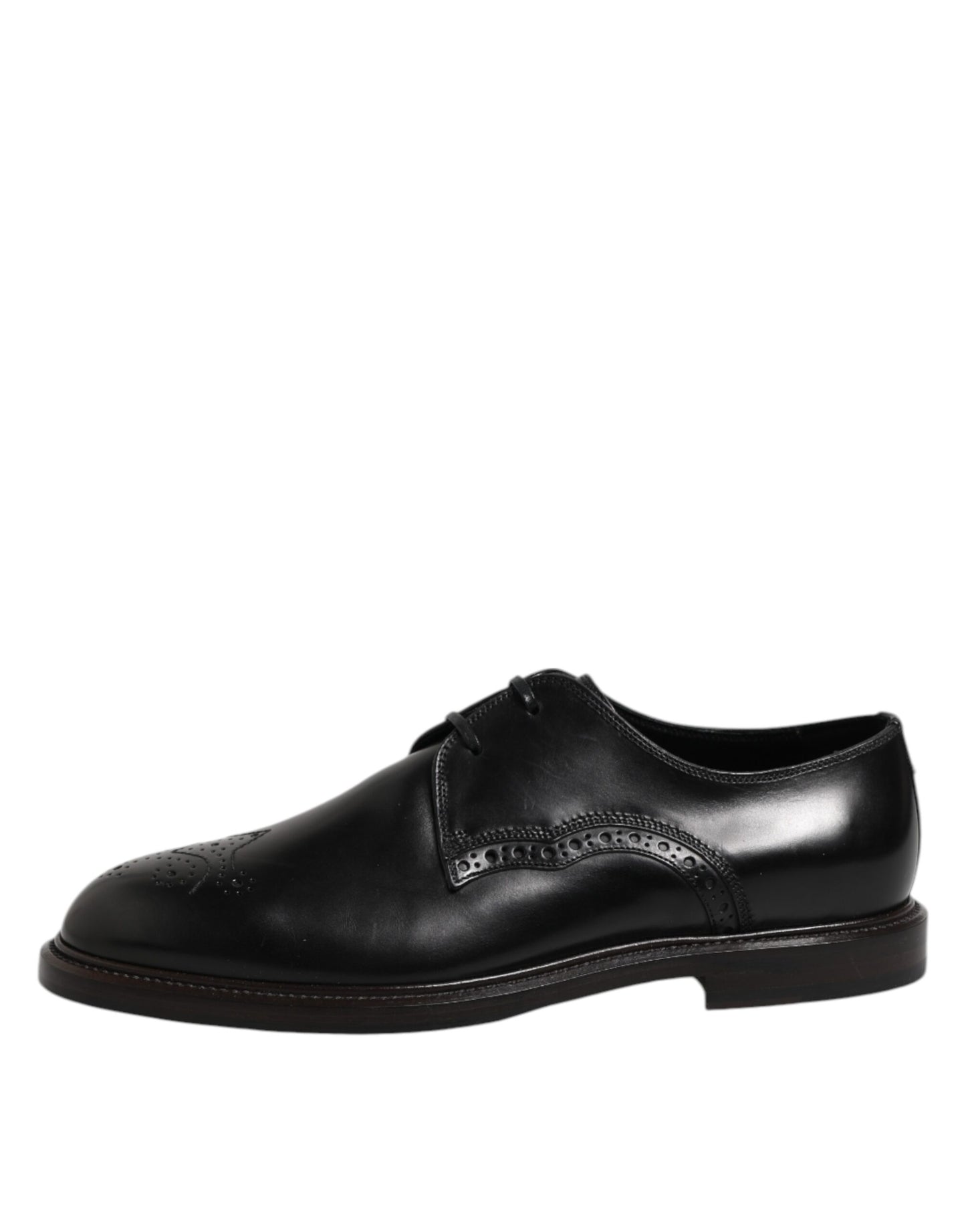 Dolce & Gabbana – Formelle Derby-Schuhe aus schwarzem Leder mit Flügelkappe