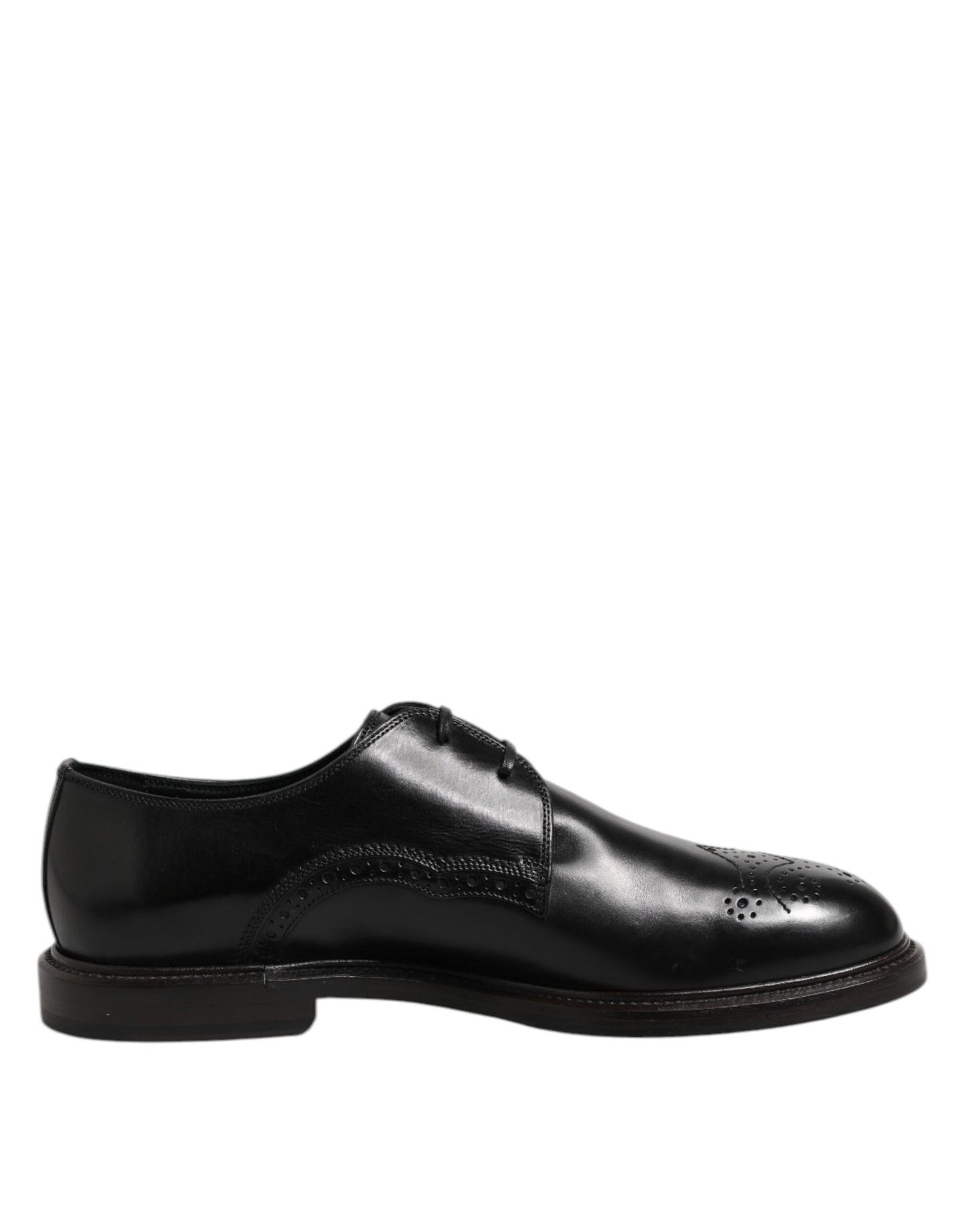 Dolce & Gabbana – Formelle Derby-Schuhe aus schwarzem Leder mit Flügelkappe