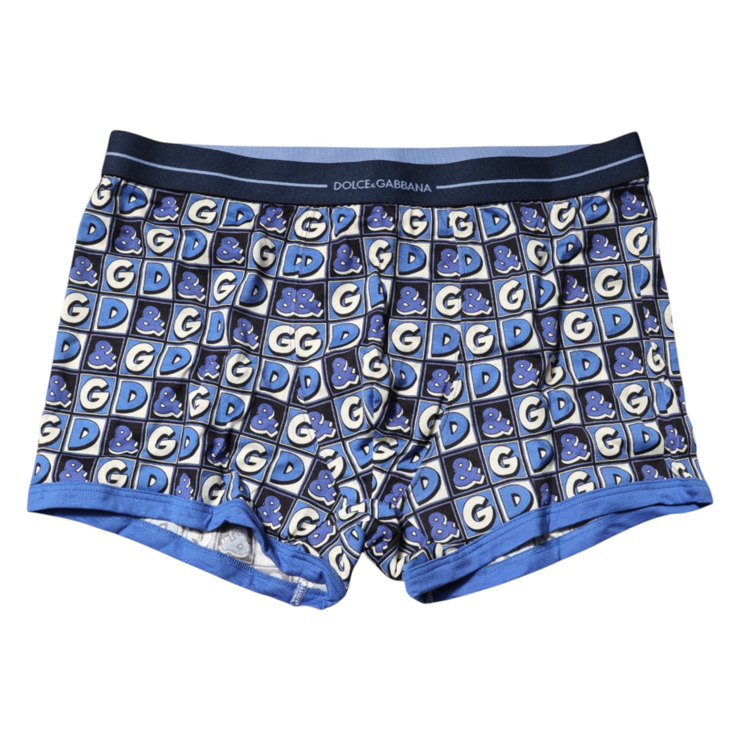 Dolce & Gabbana – Boxershorts aus Baumwolle mit Logo-Print in regulärer Passform, Blau