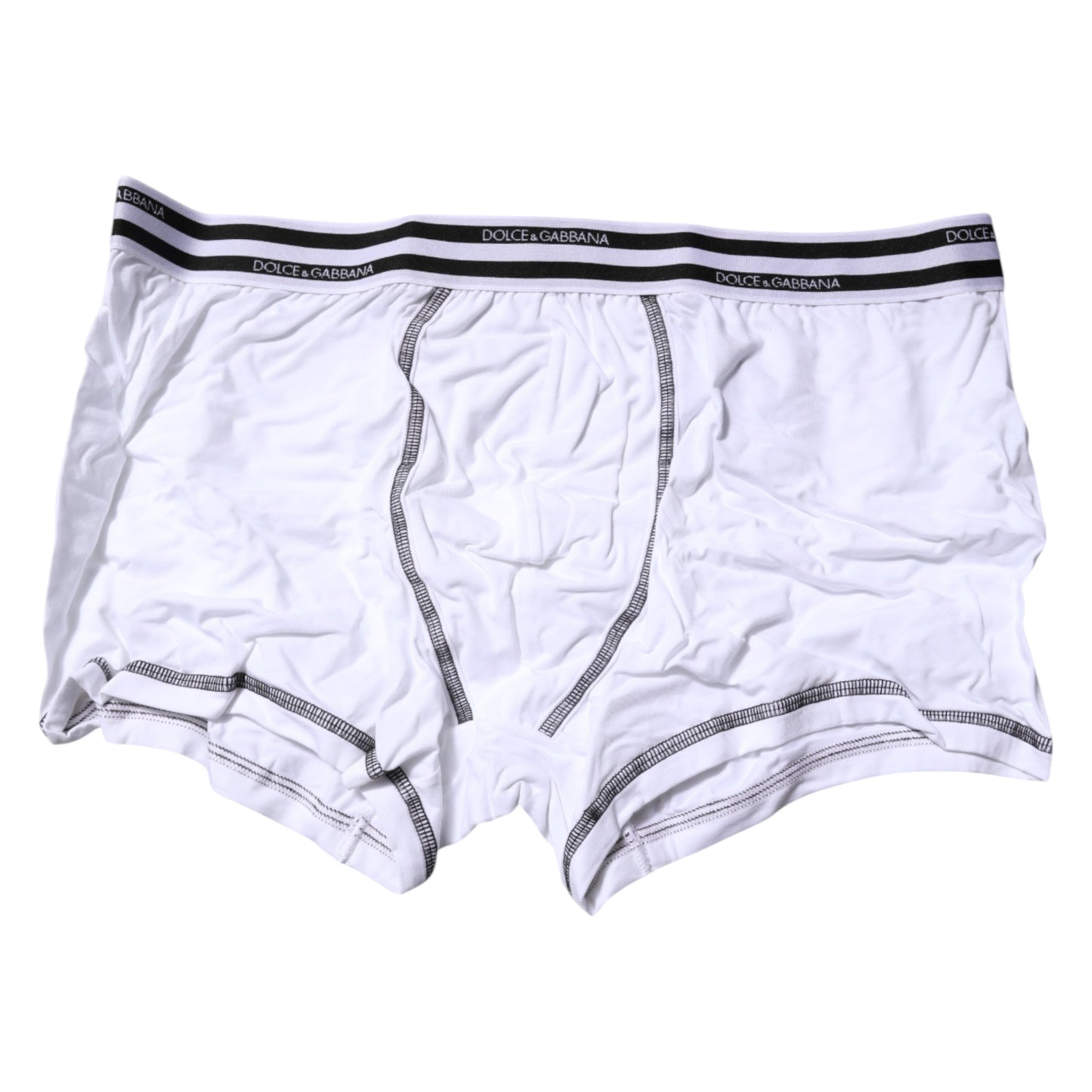 Dolce & Gabbana – Boxershorts aus weißem Baumwollstretch in normaler Passform