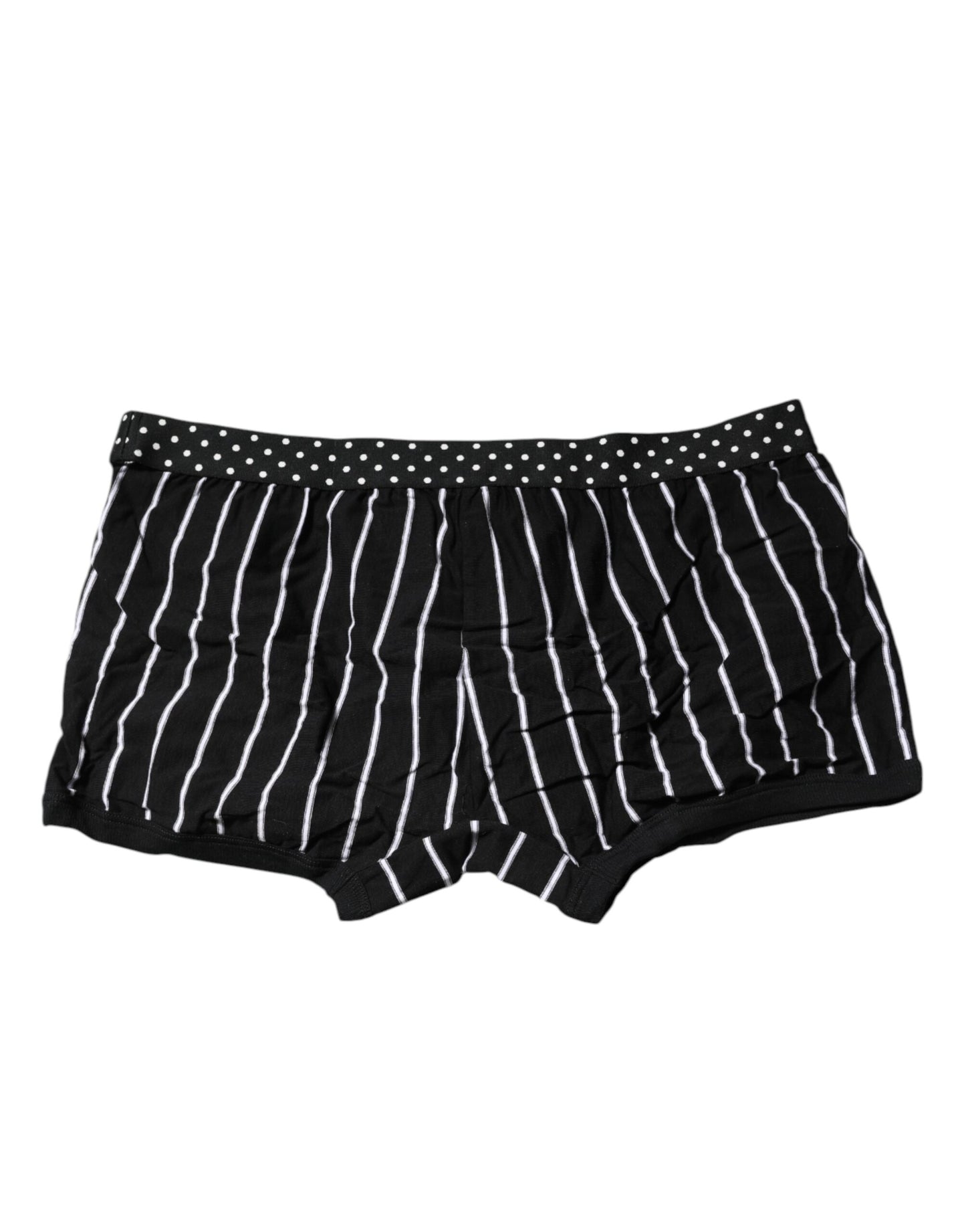 Dolce & Gabbana – Schwarz-weiß gestreifte Boxershorts in normaler Passform