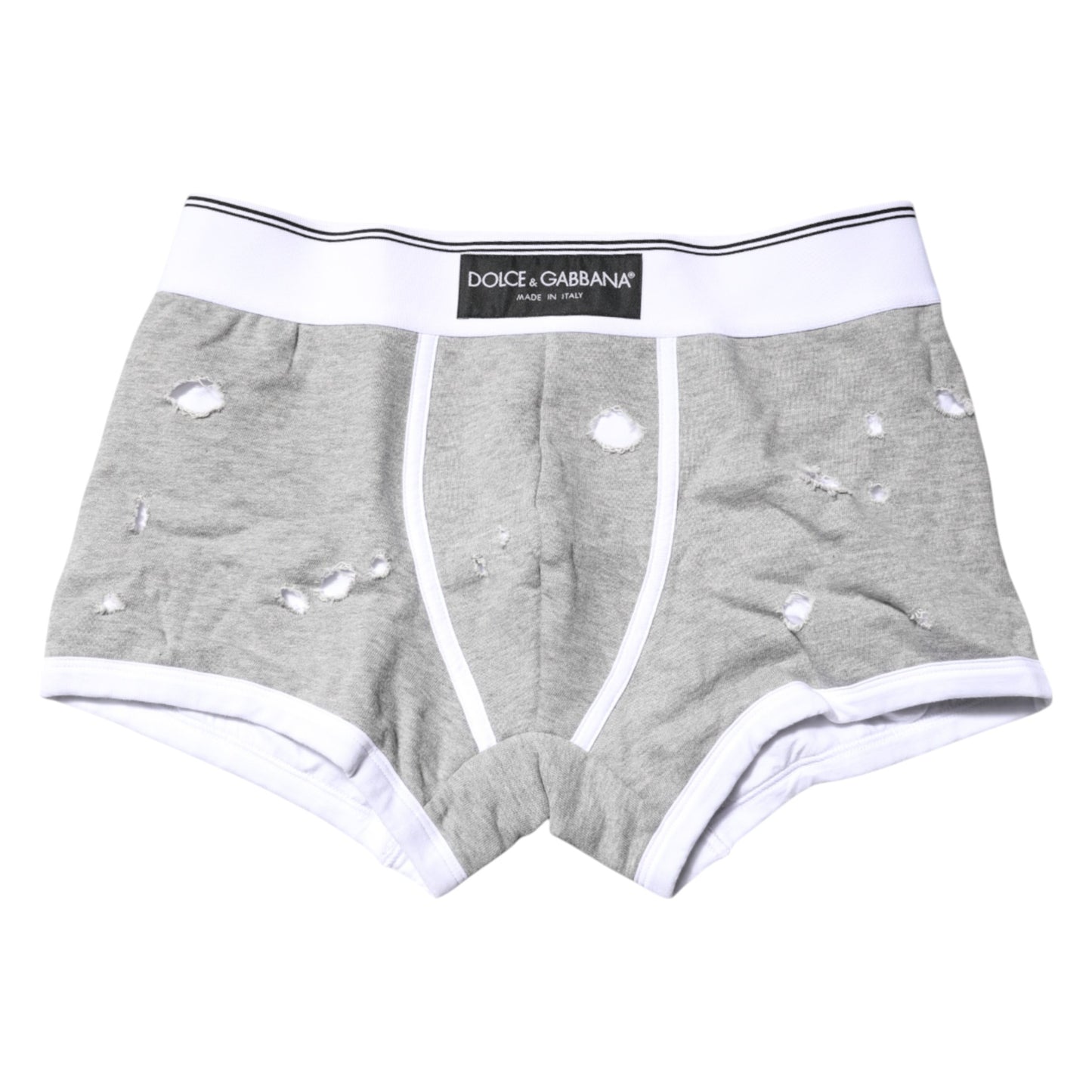 Dolce & Gabbana – Graue Boxershorts aus Baumwollstretch in regulärer Passform