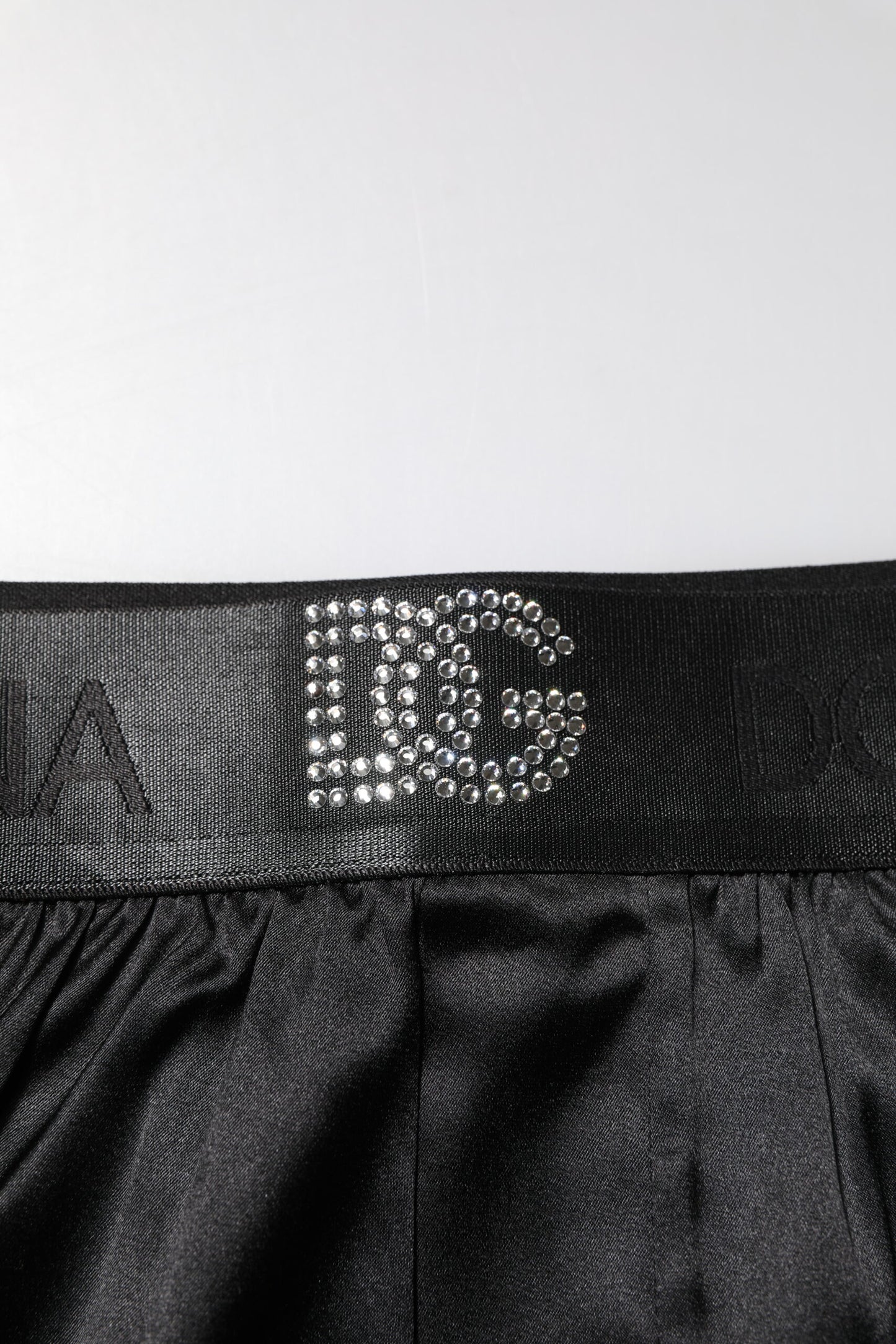 Dolce & Gabbana – Schwarze Boxershorts mit Logo an der Taille und normaler Passform