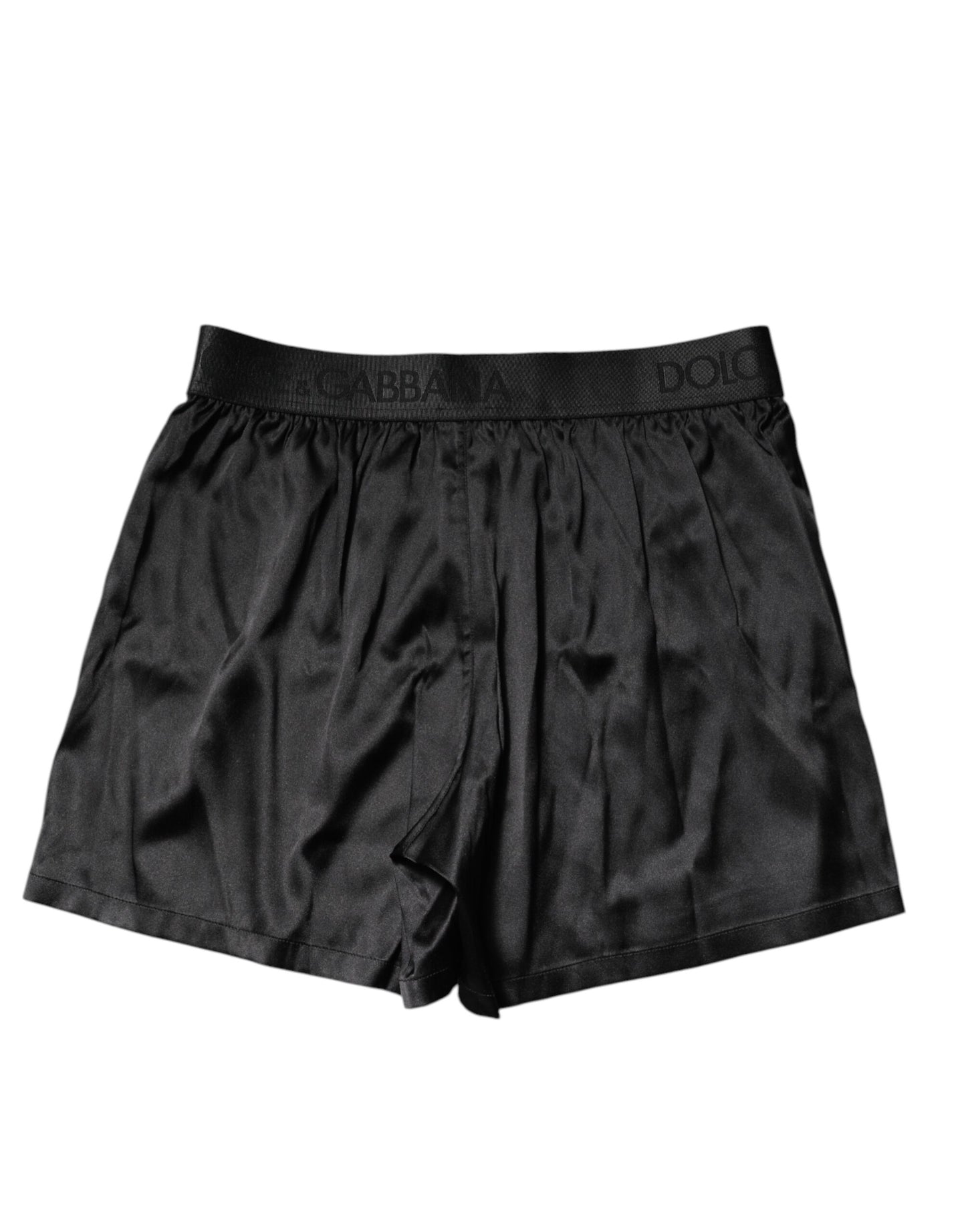 Dolce & Gabbana – Schwarze Boxershorts mit Logo an der Taille und normaler Passform