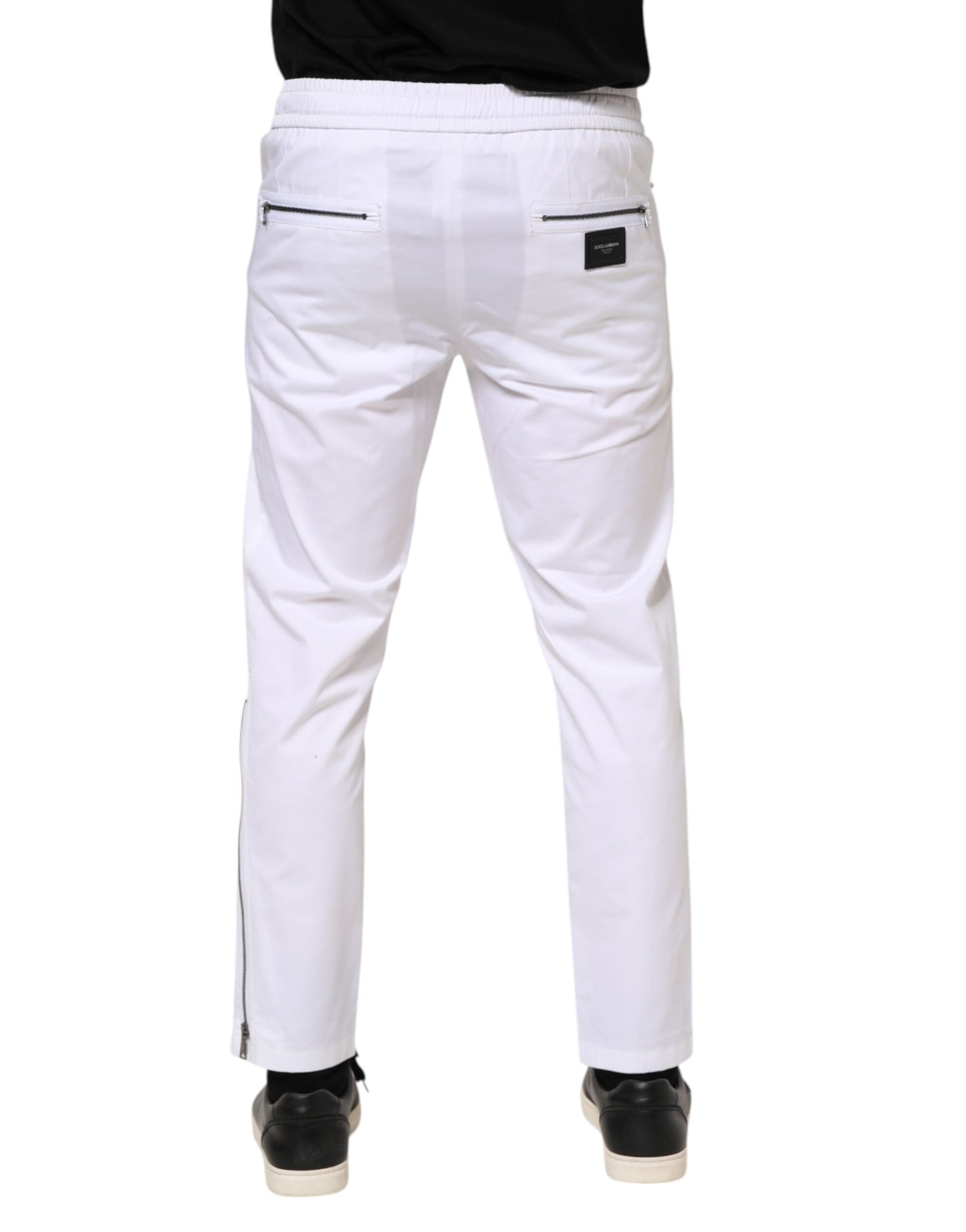 Dolce & Gabbana Weiße Jogginghose aus Baumwollstretch mit Logo für Herren