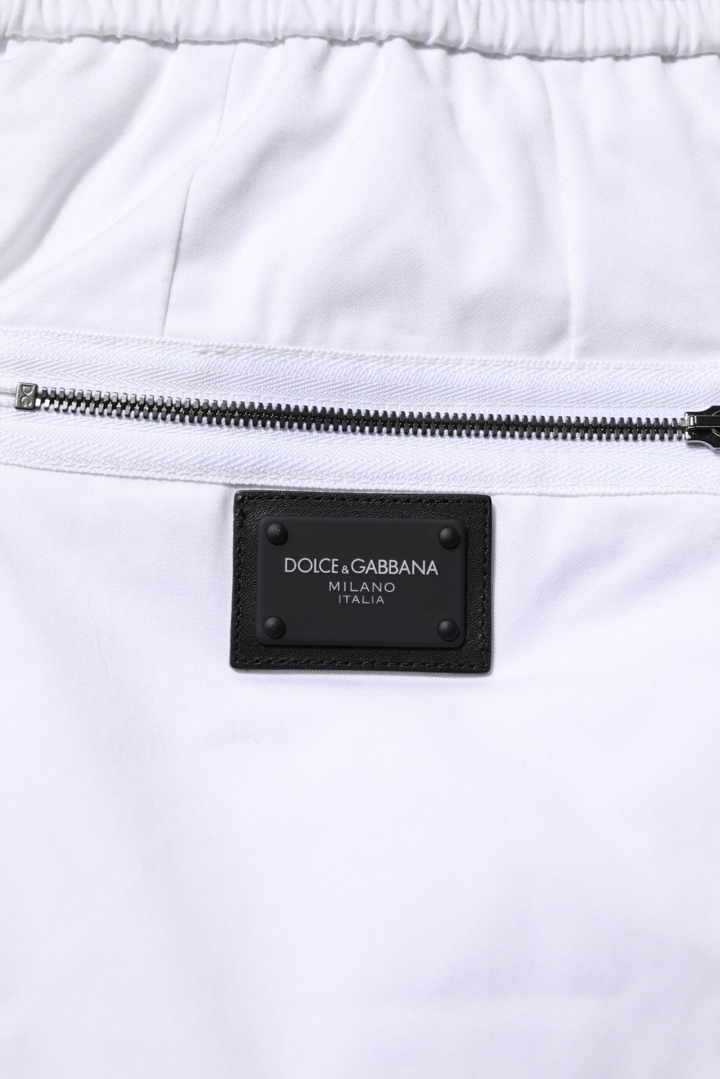 Dolce & Gabbana Weiße Jogginghose aus Baumwollstretch mit Logo für Herren