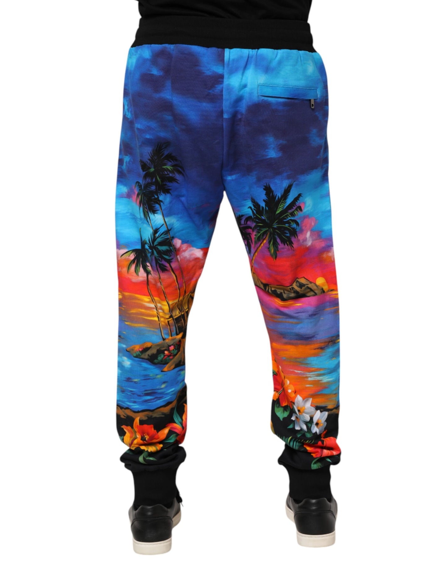 Dolce & Gabbana – Blaue Jogginghose mit Hawaii-Print