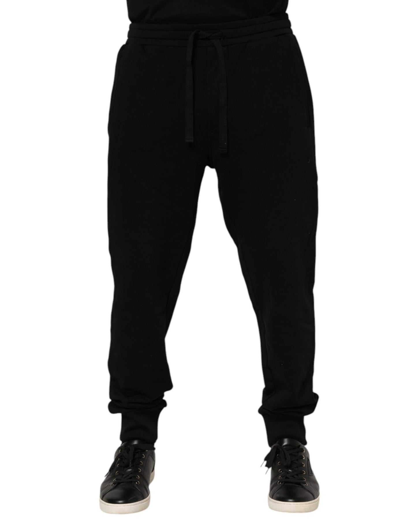 Dolce & Gabbana – Jogginghose mit Krone aus schwarzer Baumwolle